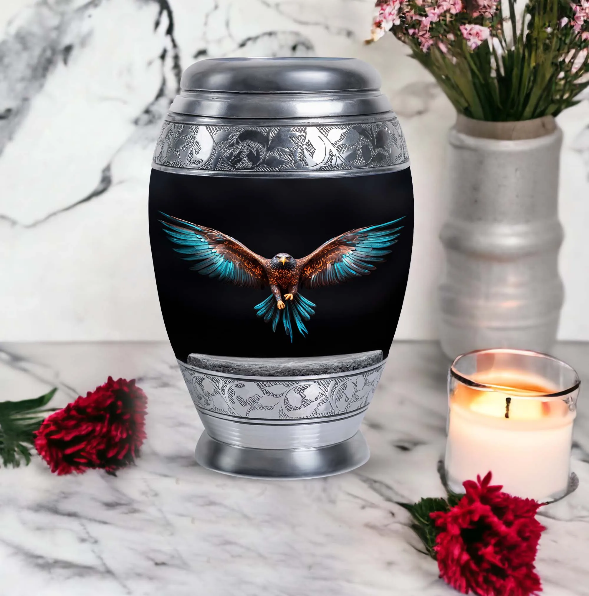 Eagle Embrace: Soaring Wing Cremation Keepsake Urn
