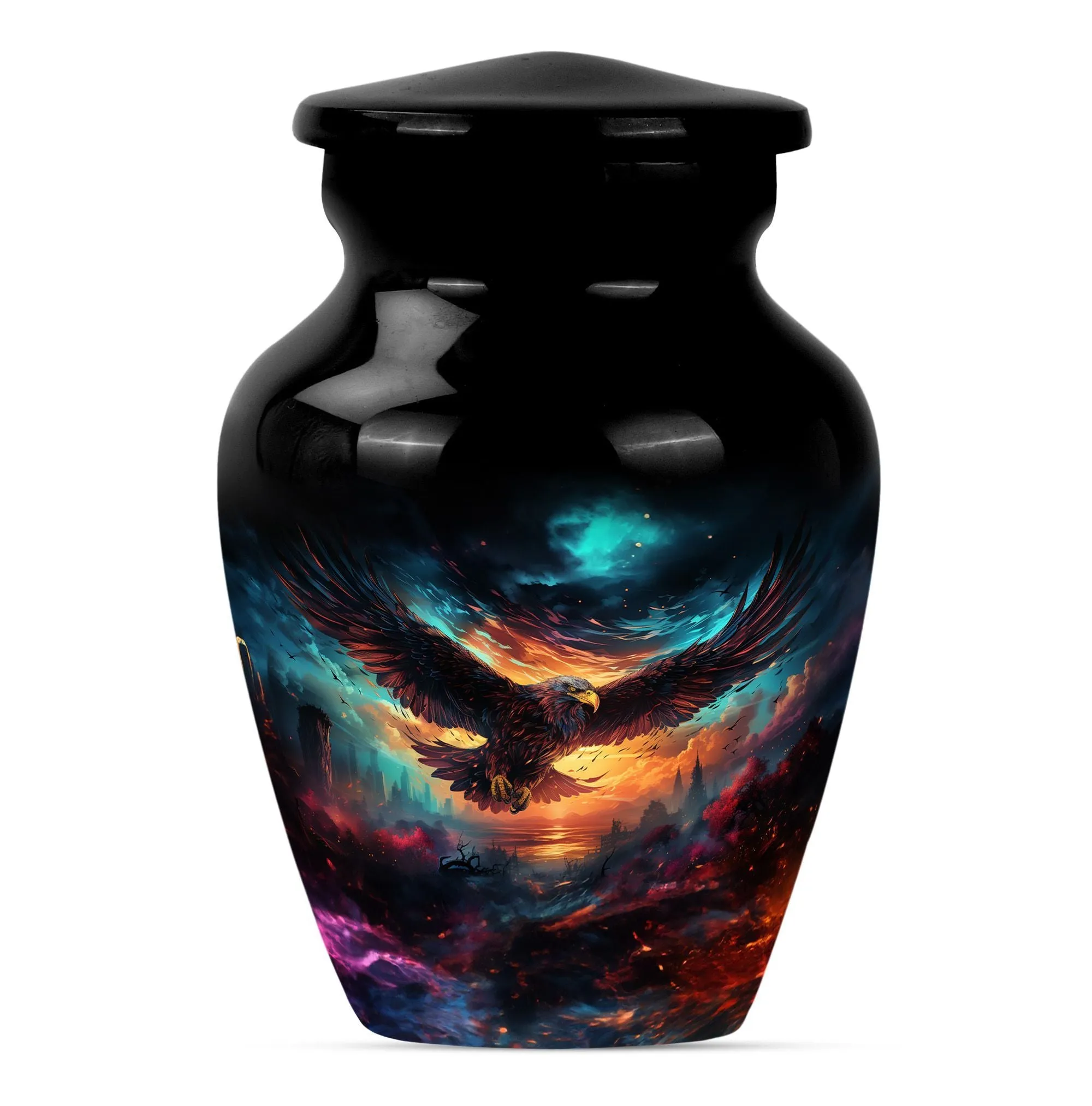Eagle Tribute: Medium-Sized, Wolf-Theme Human Ash Memorial Urn