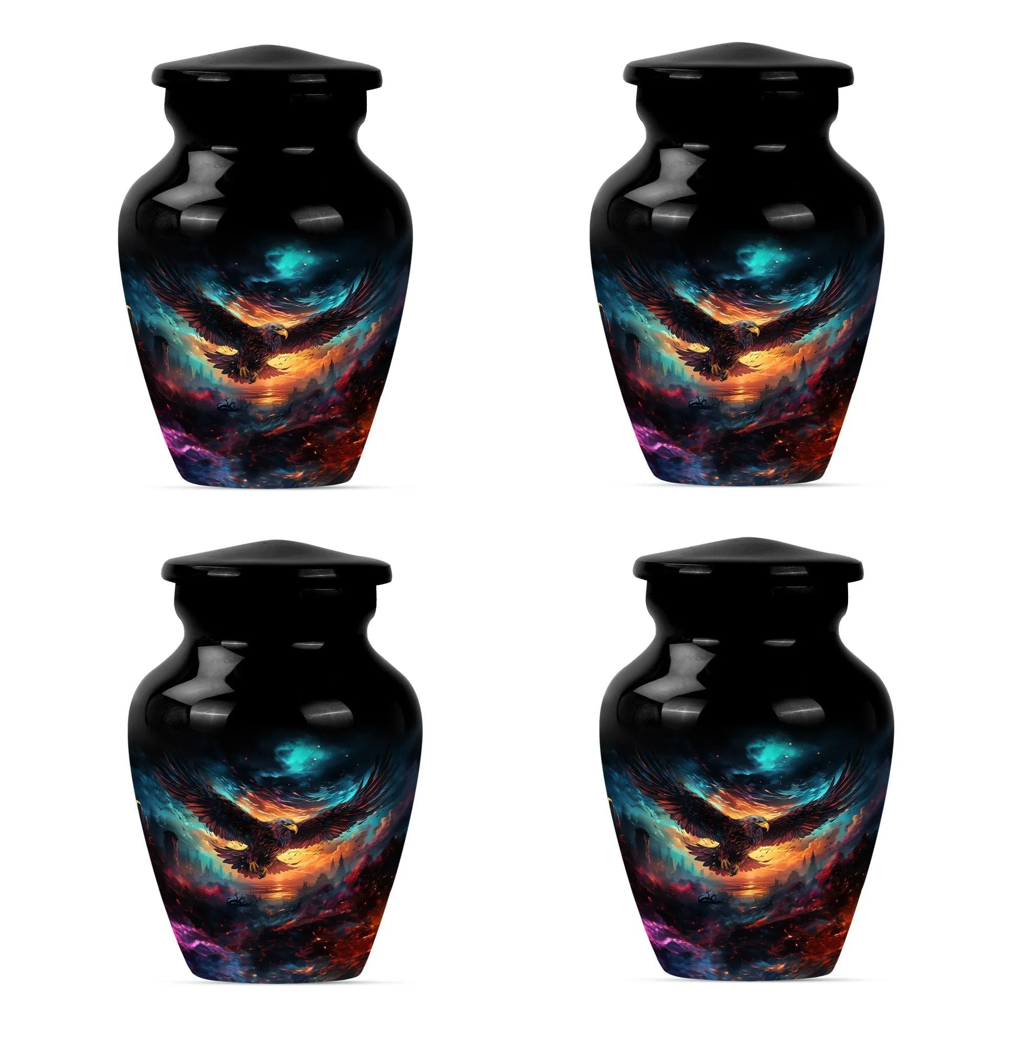 Eagle Tribute: Medium-Sized, Wolf-Theme Human Ash Memorial Urn