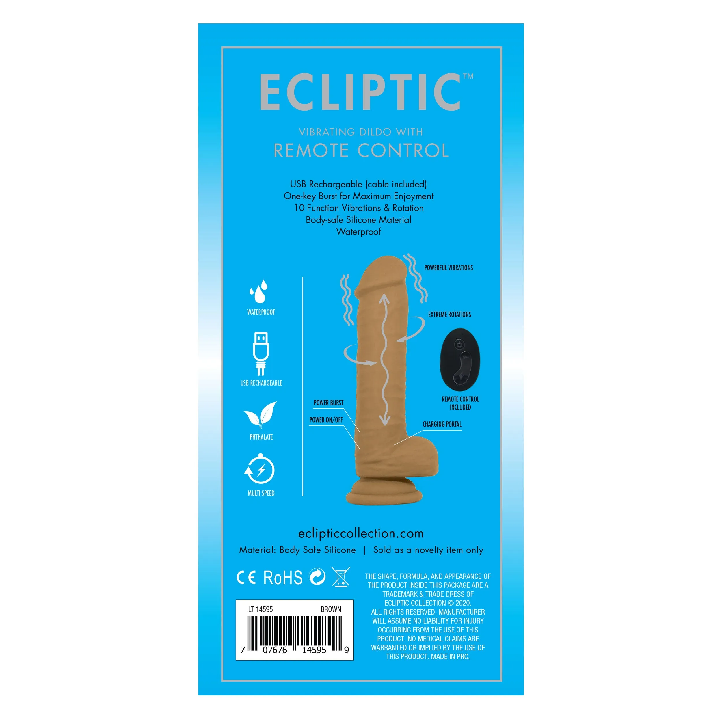 Ecliptic SZ3 Remote Dildo - Brown