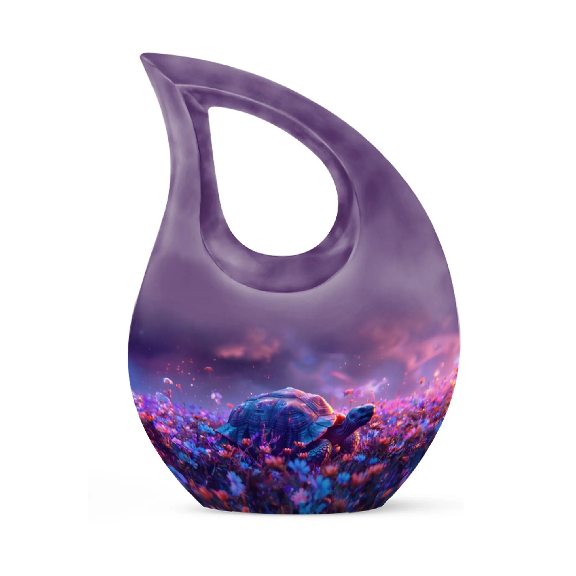Economical Turtle Memorial Urn: Serene Cross Drop Design Urn