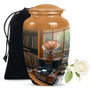 Elegant Gramophone Urn: Cremation Keepsake for Lasting Memories