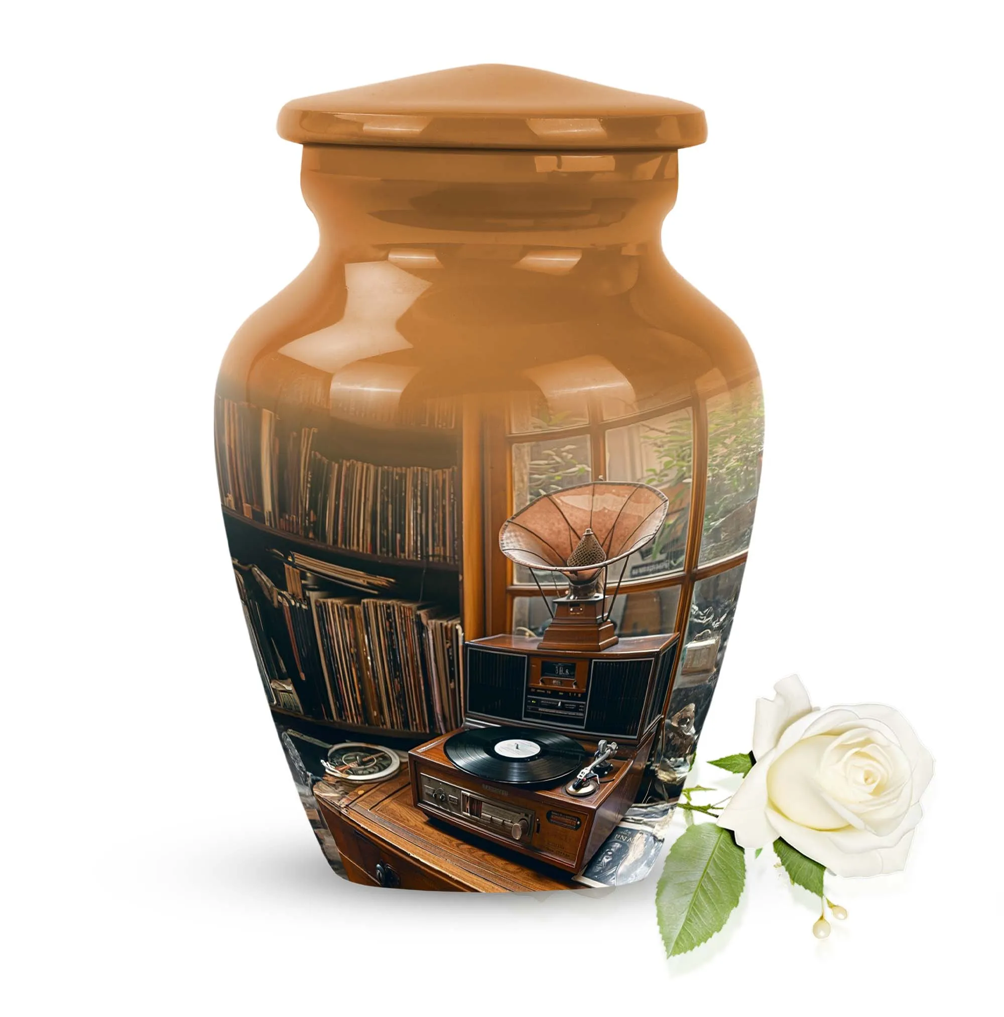 Elegant Gramophone Urn: Cremation Keepsake for Lasting Memories