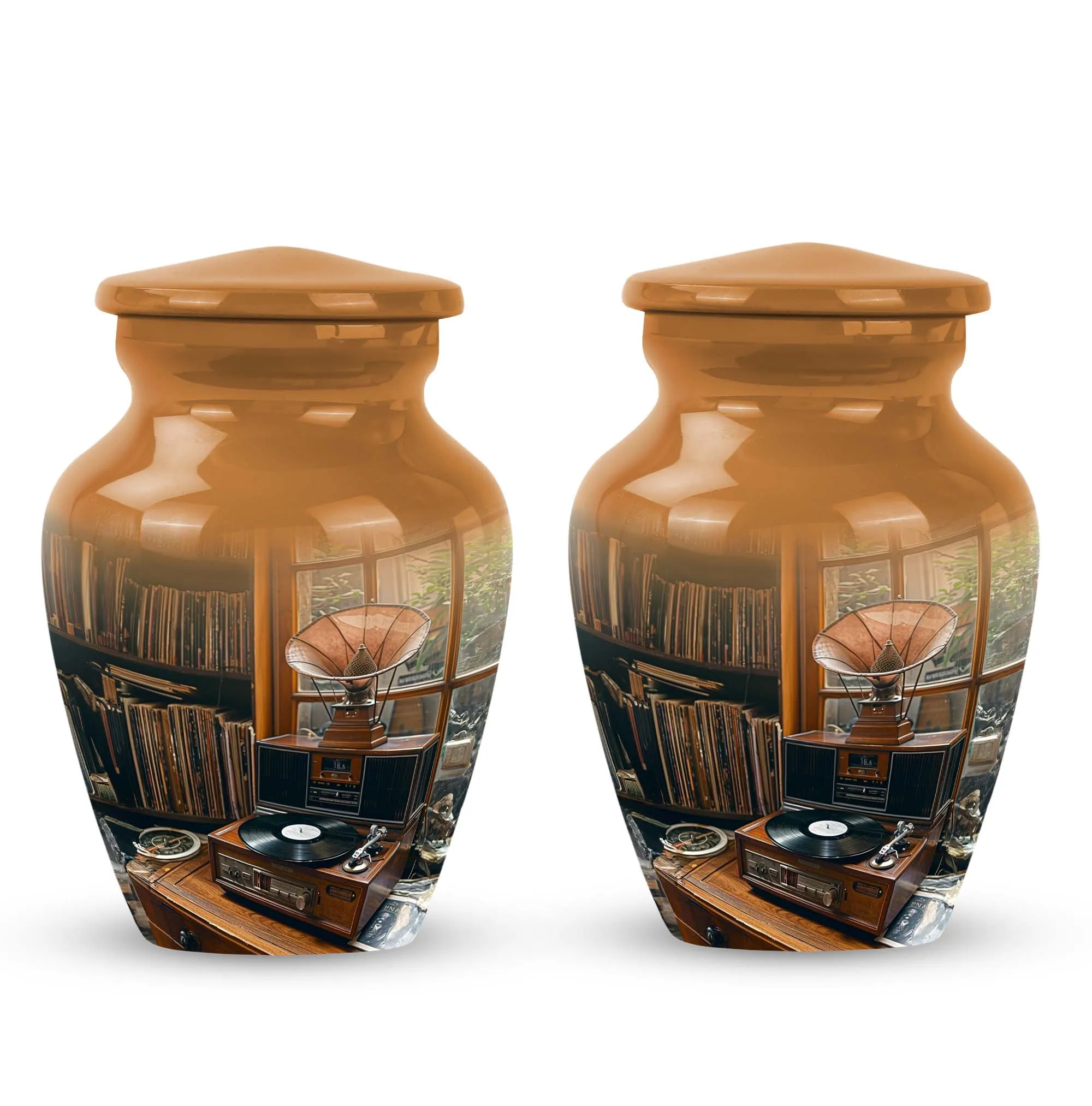 Elegant Gramophone Urn: Cremation Keepsake for Lasting Memories
