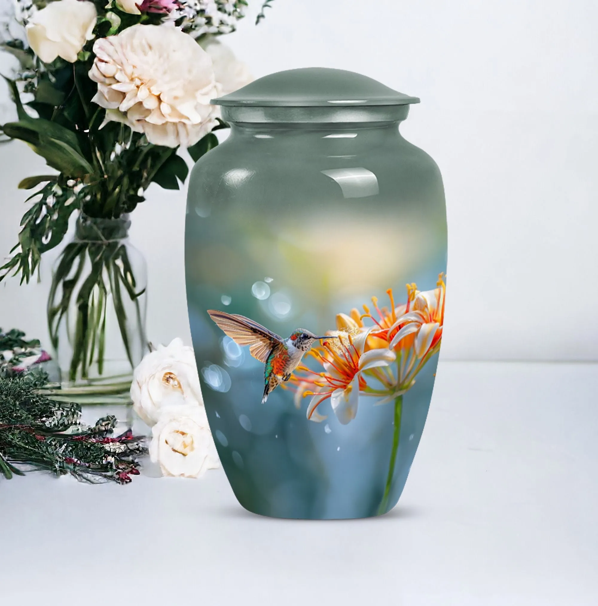 Elegant Hummingbird Eternity - Memorial Cremation Burial Urn
