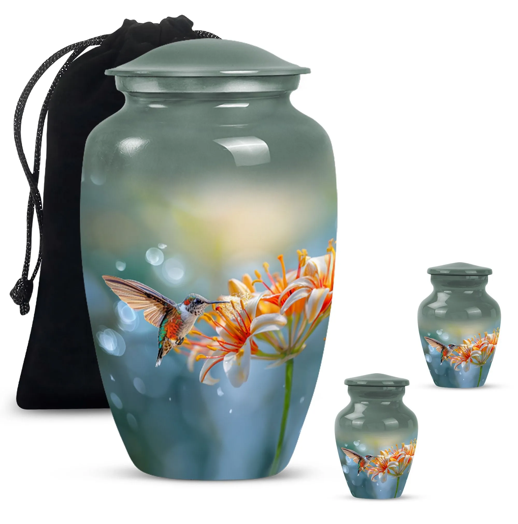 Elegant Hummingbird Eternity - Memorial Cremation Burial Urn