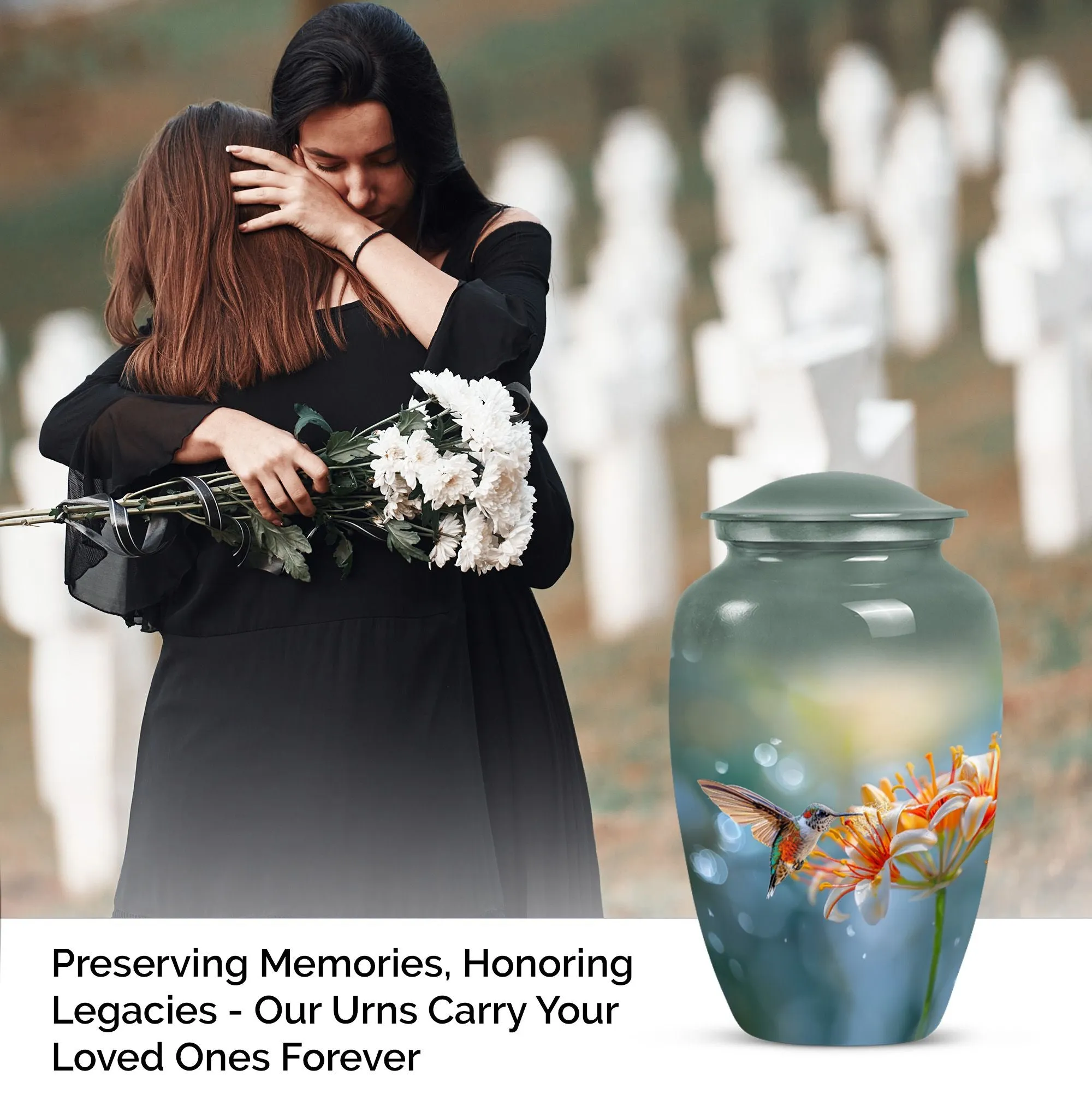 Elegant Hummingbird Eternity - Memorial Cremation Burial Urn