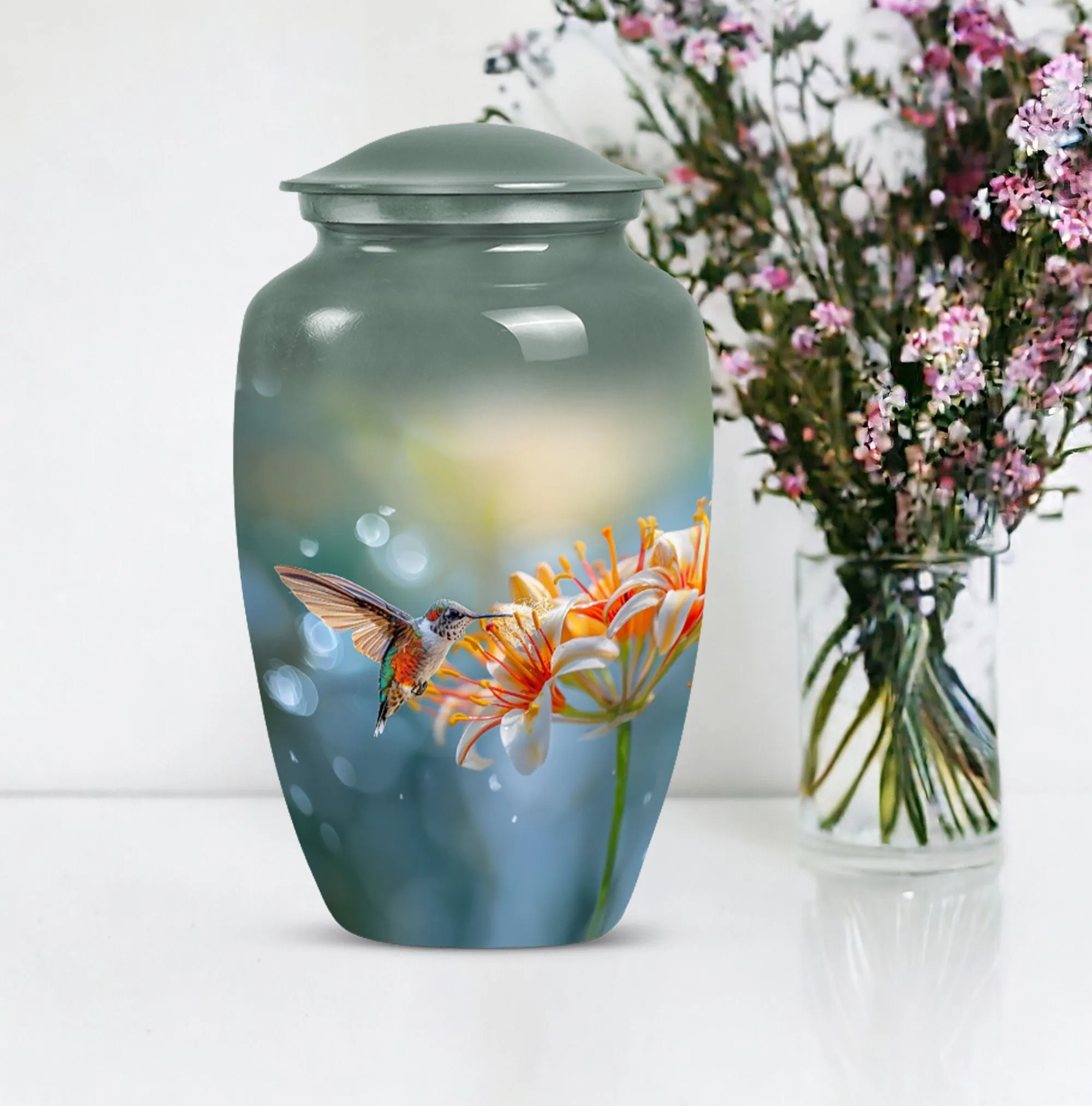 Elegant Hummingbird Eternity - Memorial Cremation Burial Urn