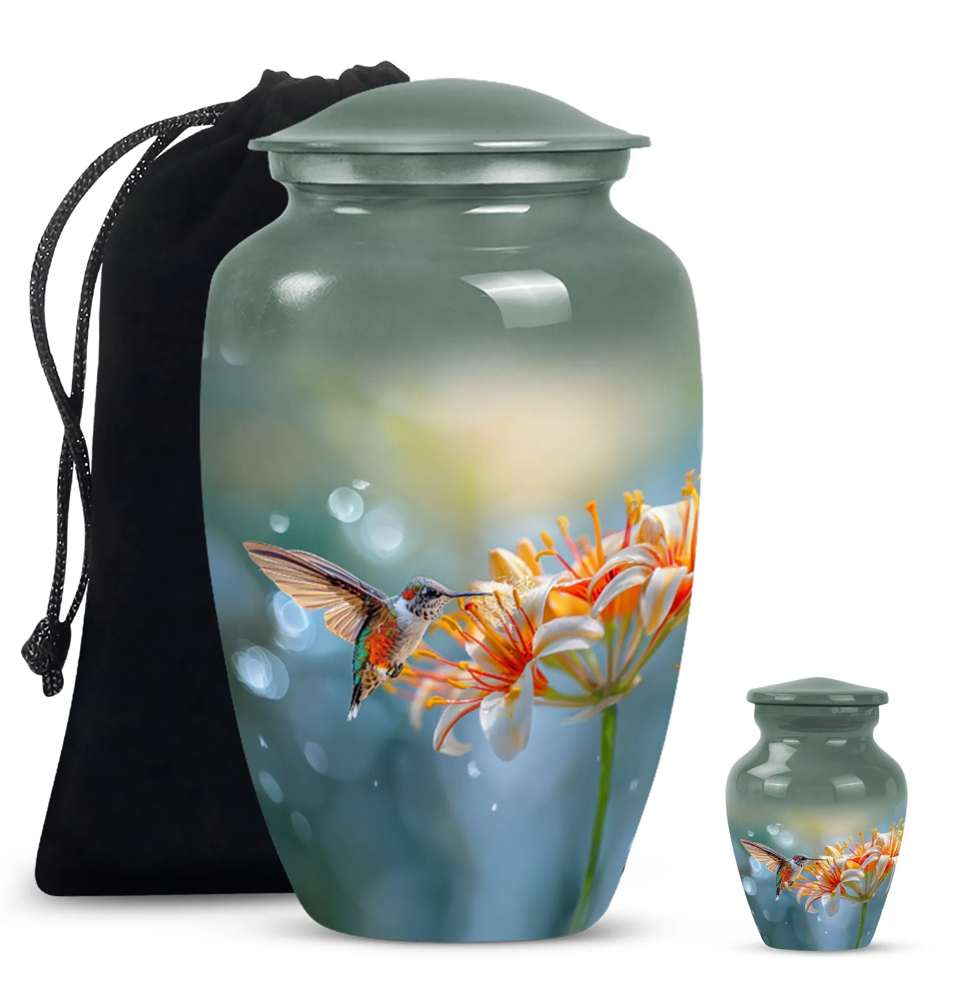 Elegant Hummingbird Eternity - Memorial Cremation Burial Urn