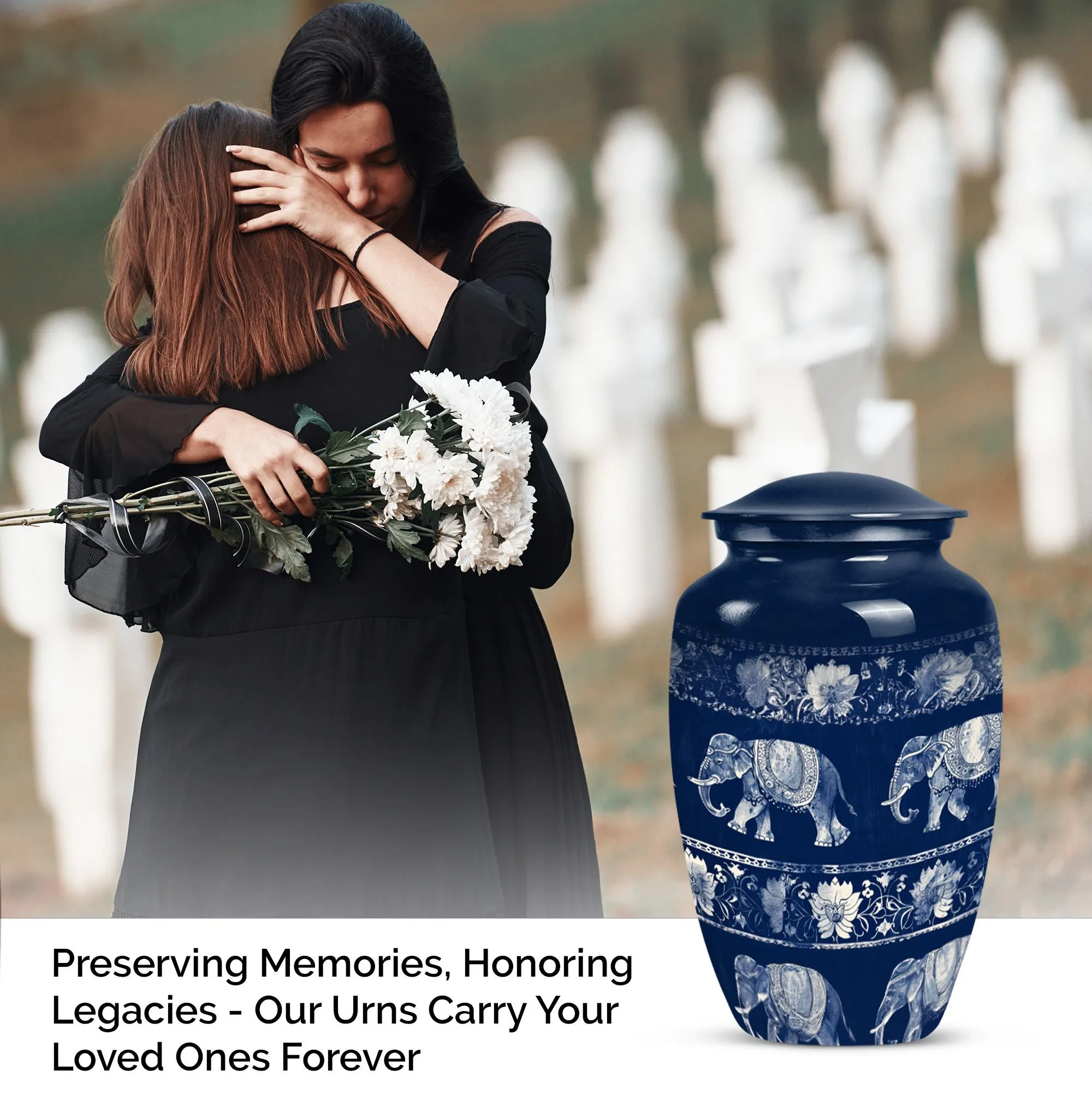 Elephant Family Memorial Urn, Sublime Resting Place