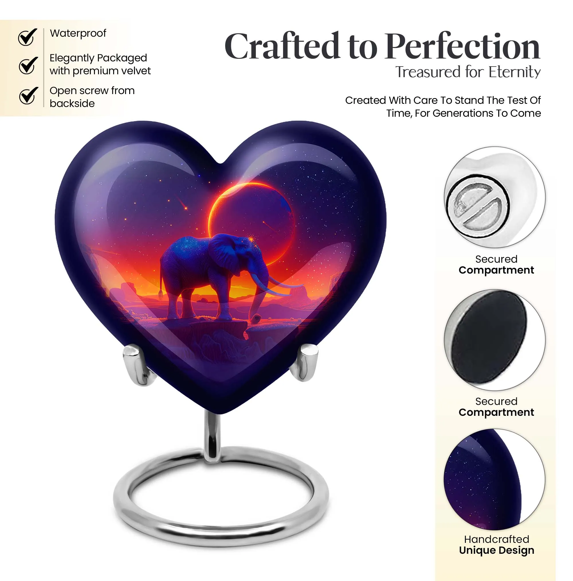 Elephant Memorial Keepsake for Cherished Adults, A Dignified Tribute