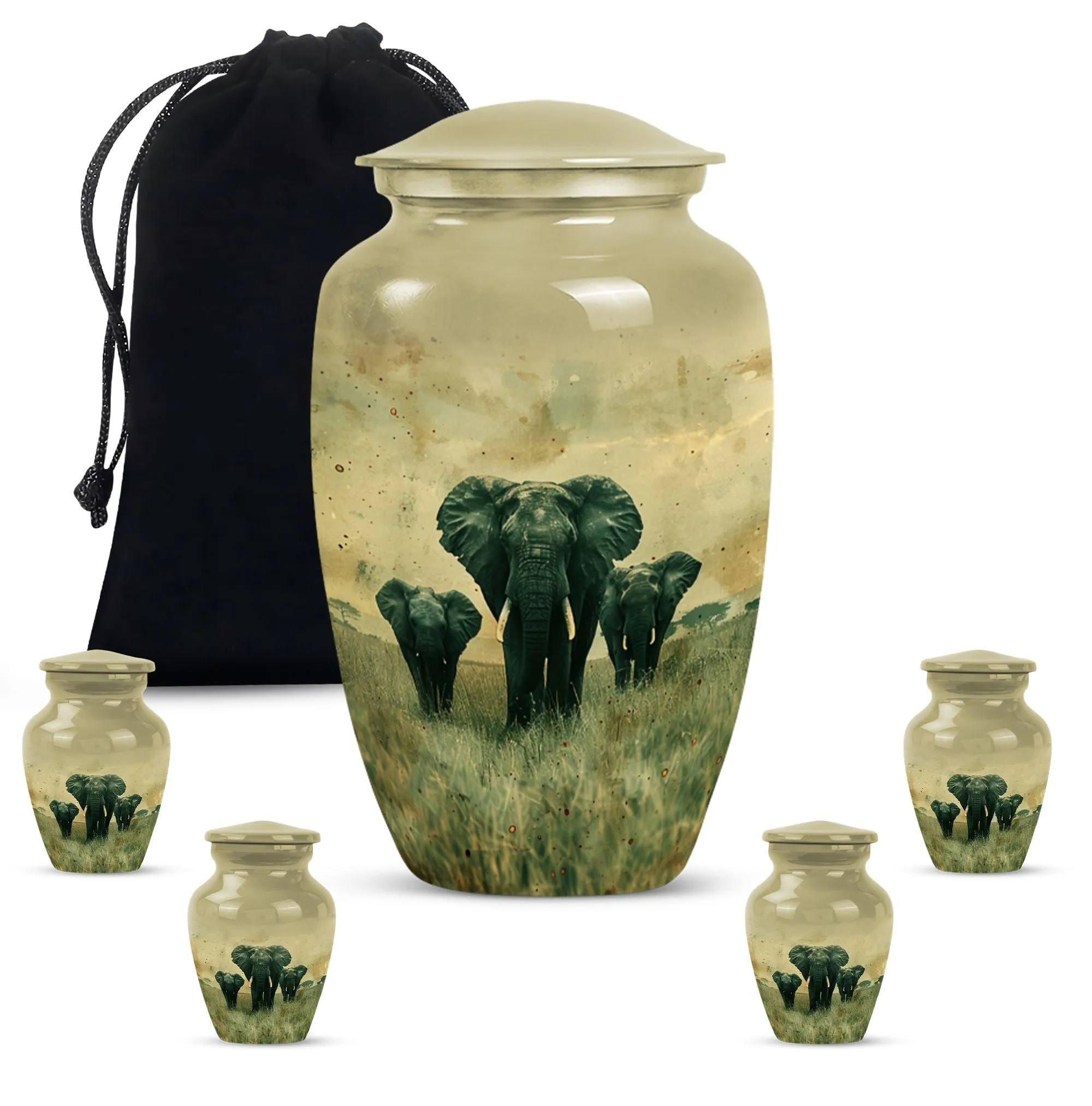 Elephant Urn Companion: Cremation Vessel for Sentimental Ashes Preservation