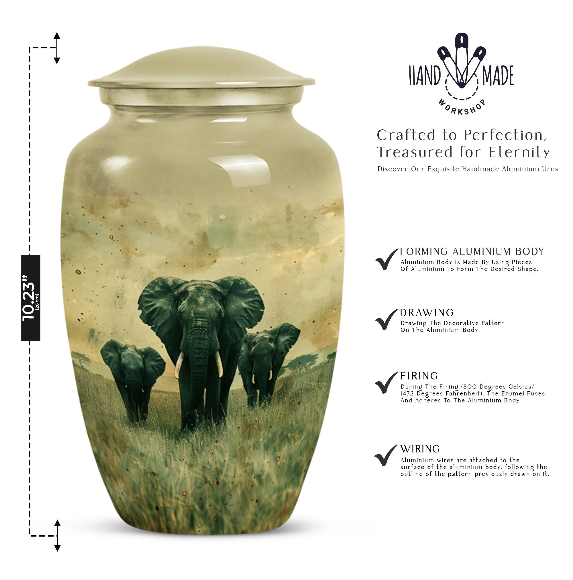 Elephant Urn Companion: Cremation Vessel for Sentimental Ashes Preservation