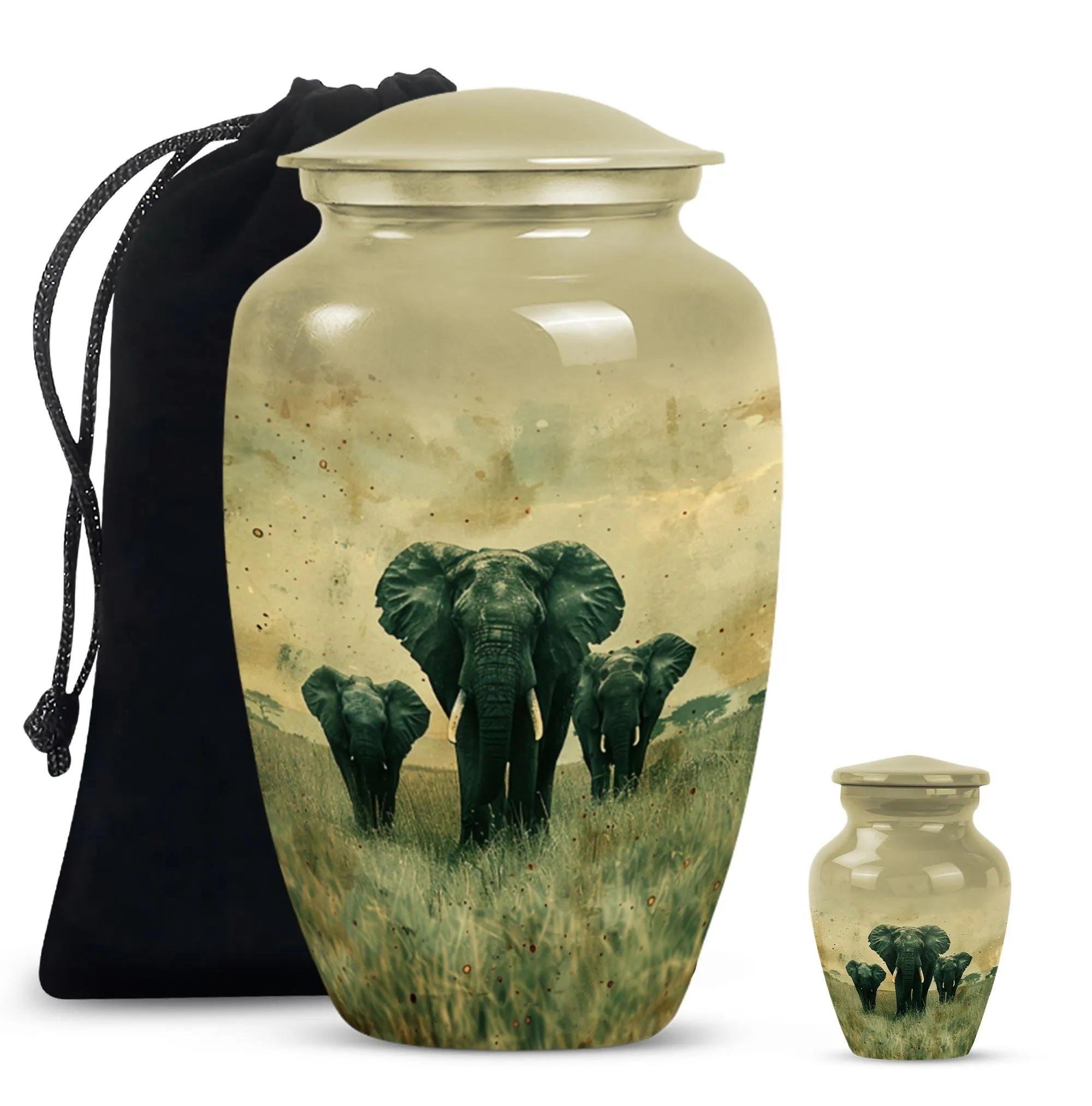 Elephant Urn Companion: Cremation Vessel for Sentimental Ashes Preservation