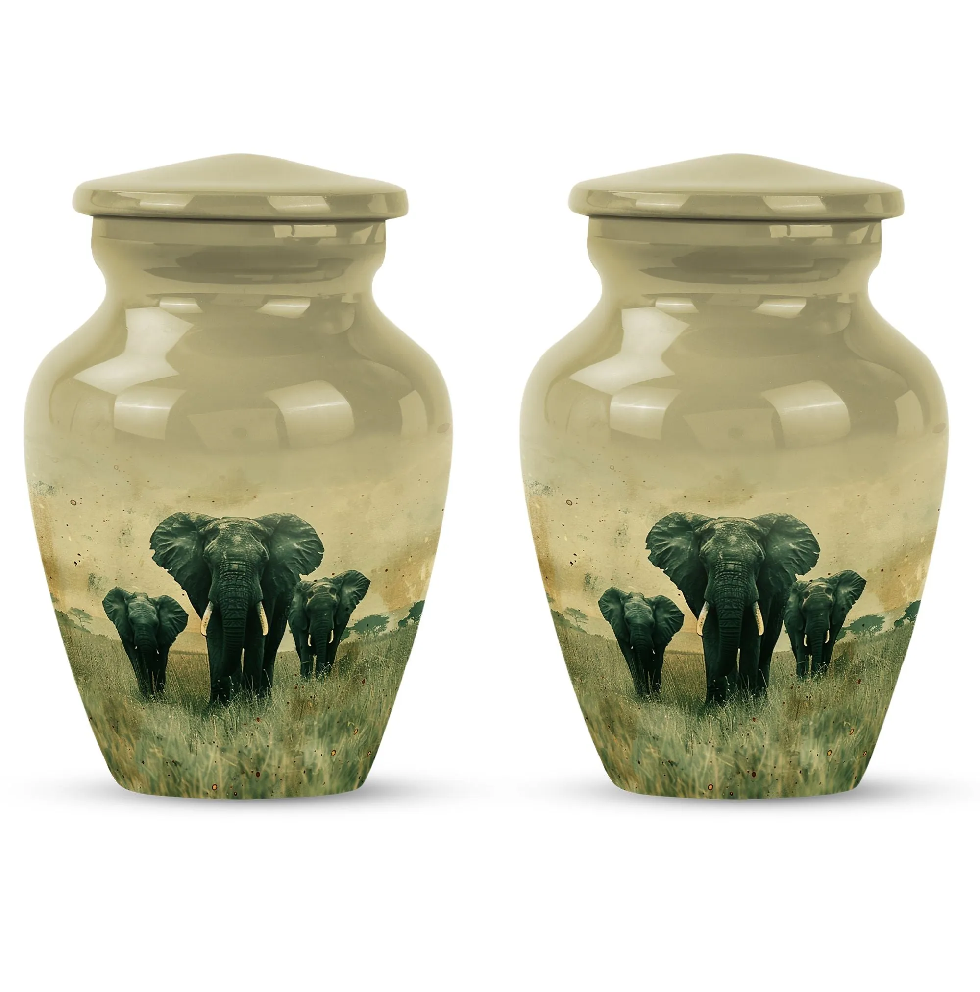 Elephant Urn Companion: Cremation Vessel for Sentimental Ashes Preservation