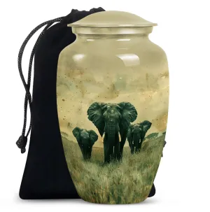 Elephant Urn Companion: Cremation Vessel for Sentimental Ashes Preservation