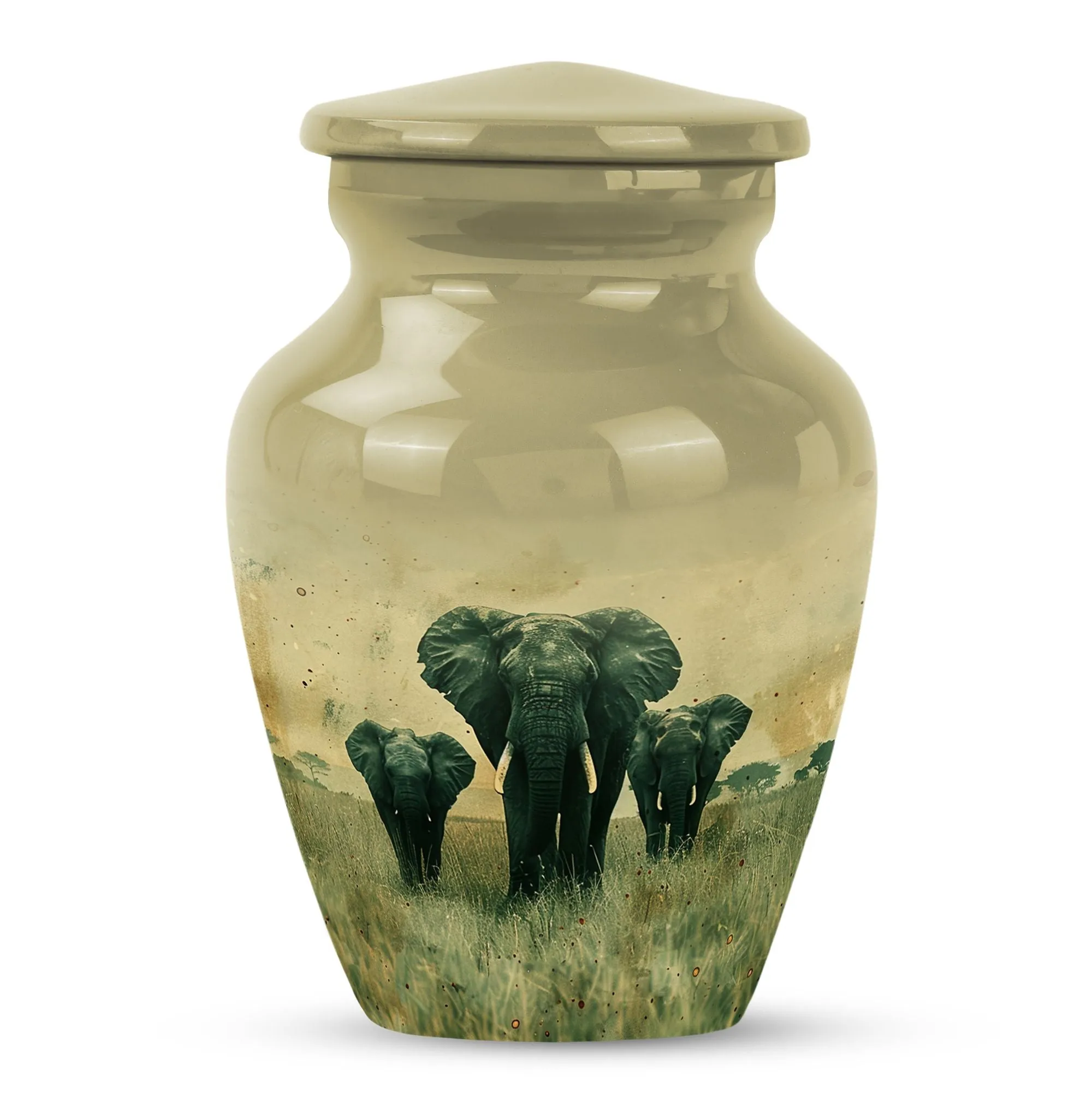 Elephant Urn Companion: Cremation Vessel for Sentimental Ashes Preservation