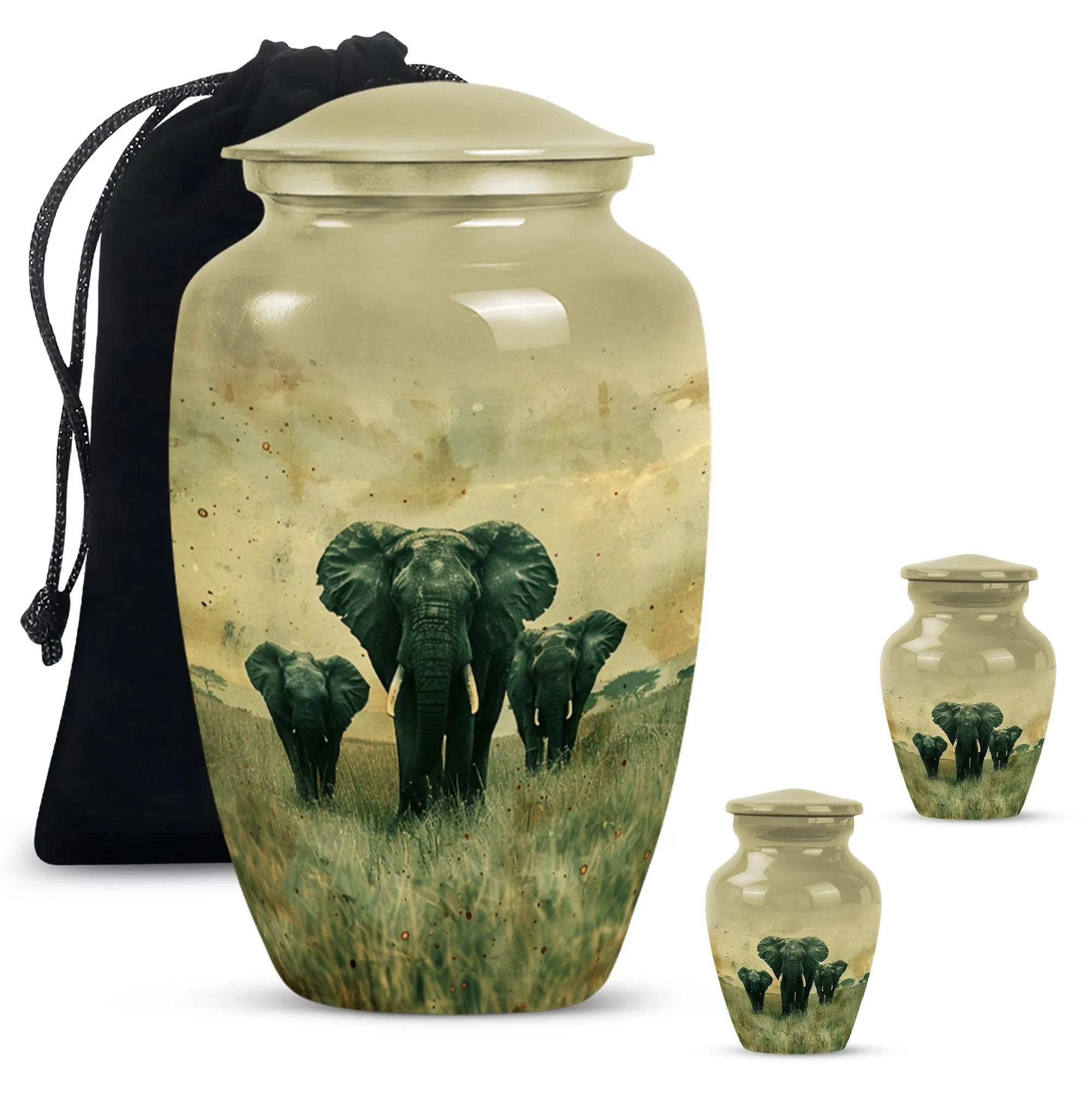 Elephant Urn Companion: Cremation Vessel for Sentimental Ashes Preservation