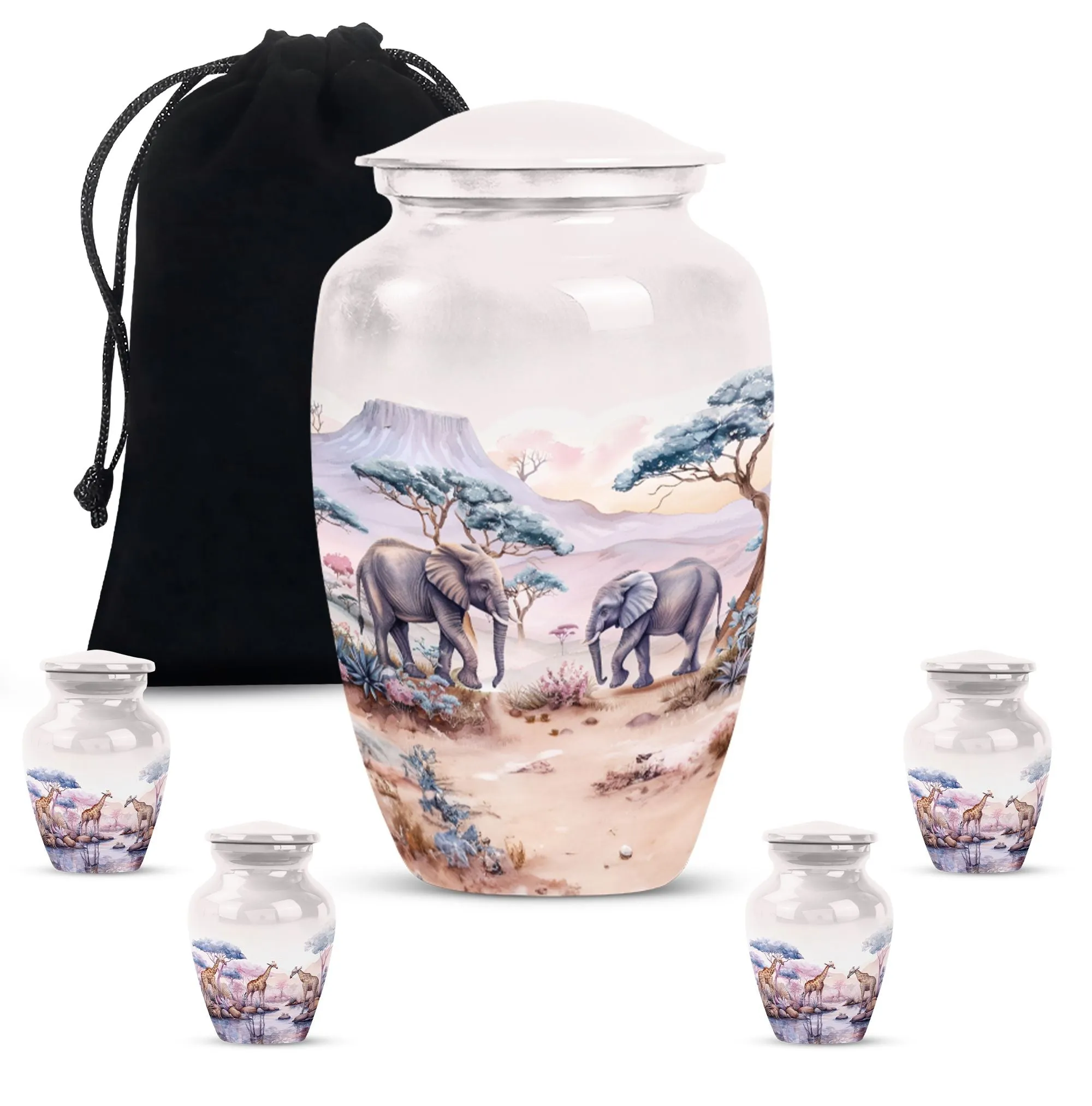 Elephant Urn:  Cremation Memorial Urn, Engraving Option Available