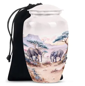 Elephant Urn:  Cremation Memorial Urn, Engraving Option Available