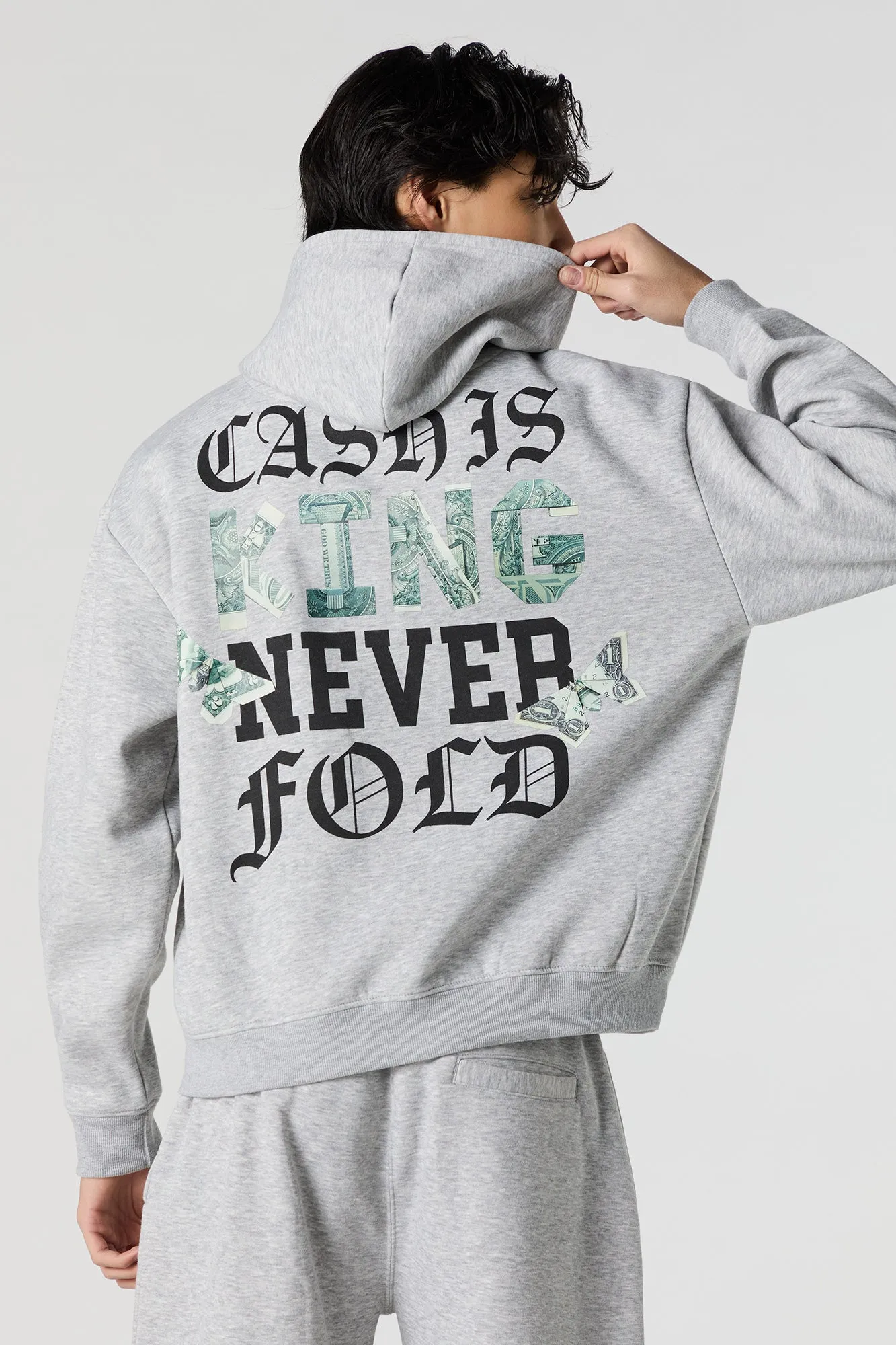 Embroidered Graphic Fleece Hoodie