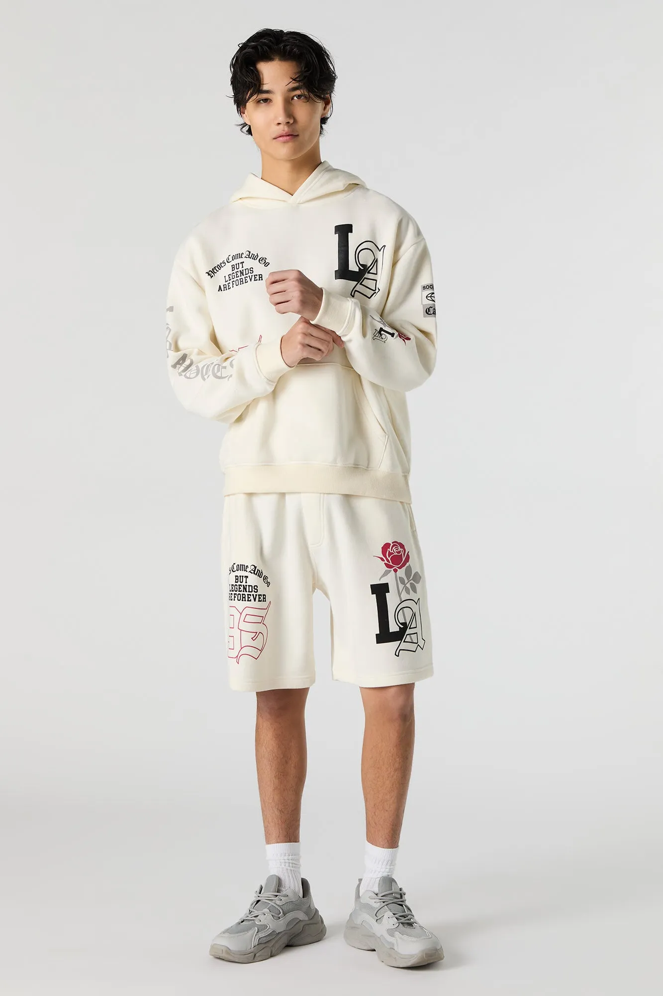 Embroidered Graphic Fleece Hoodie