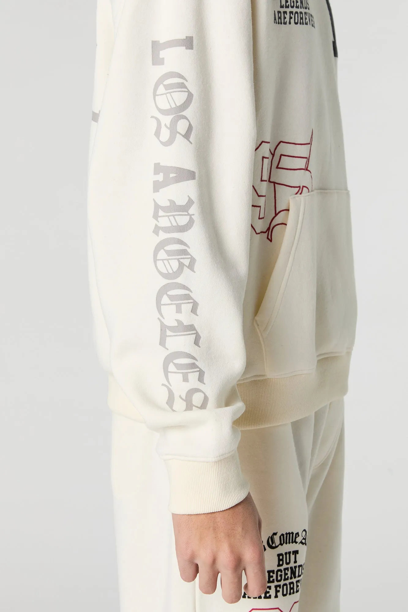 Embroidered Graphic Fleece Hoodie