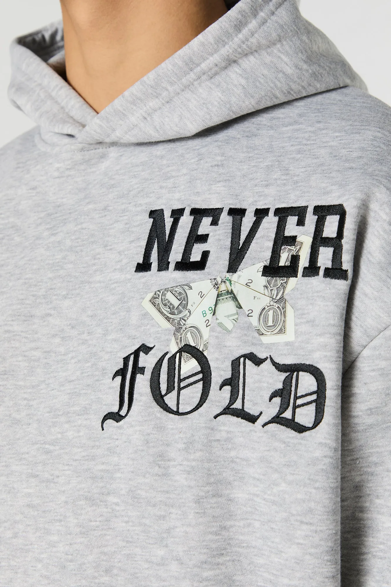 Embroidered Graphic Fleece Hoodie