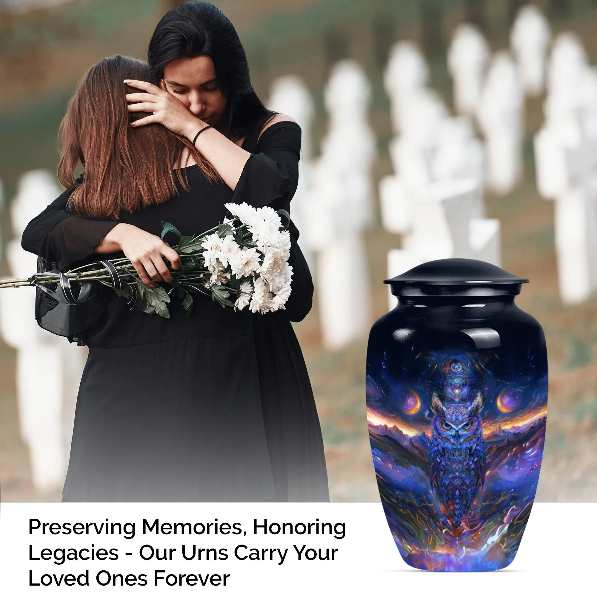 Eternal Guardian Owl Urn: Unique Funeral Urn for Women's Ashes
