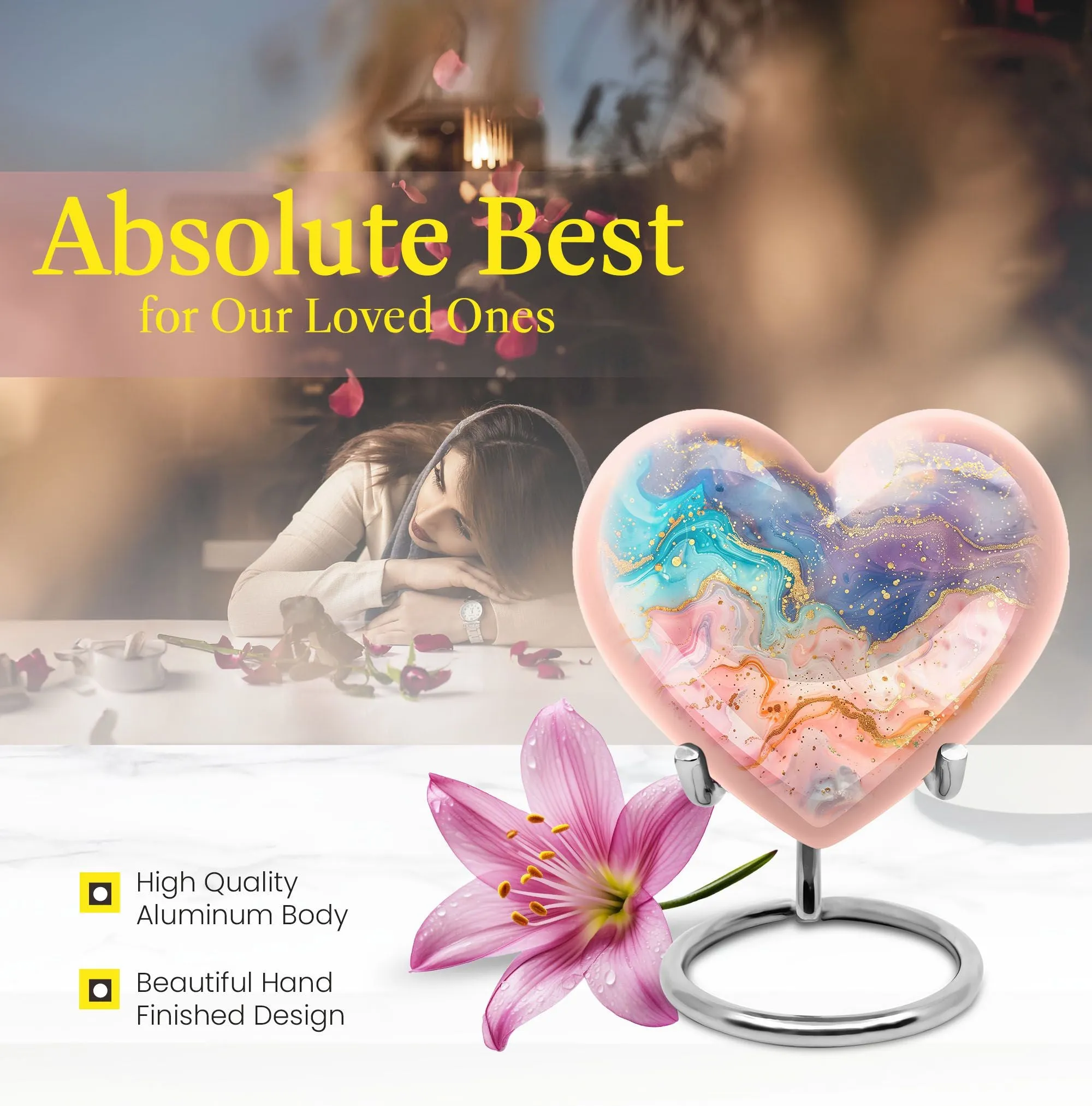 Eternal Love Abstract Urn - Memorial Care for Resting Human Ashes