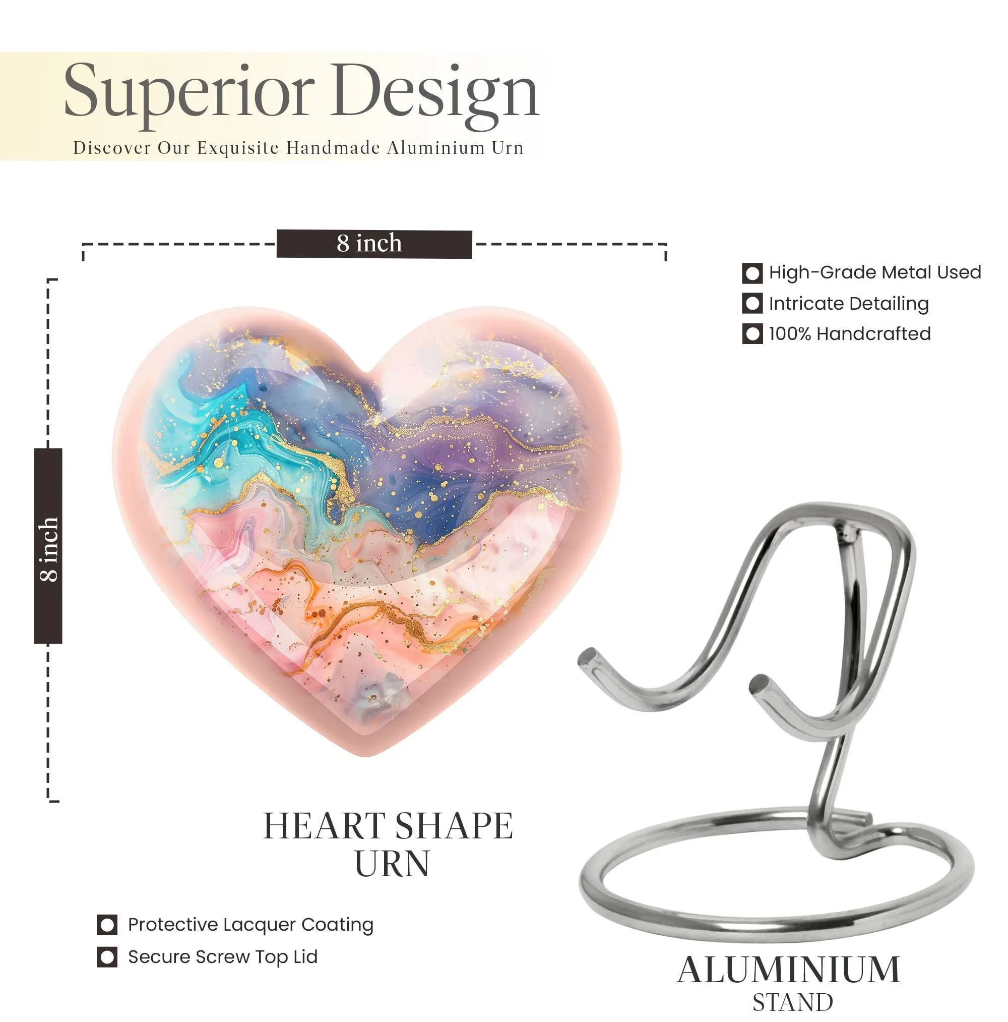Eternal Love Abstract Urn - Memorial Care for Resting Human Ashes