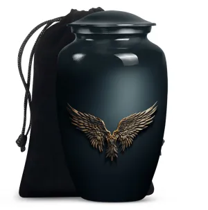 Eternal Peace - Wings Blue Beautiful Cremation Urn for Mom