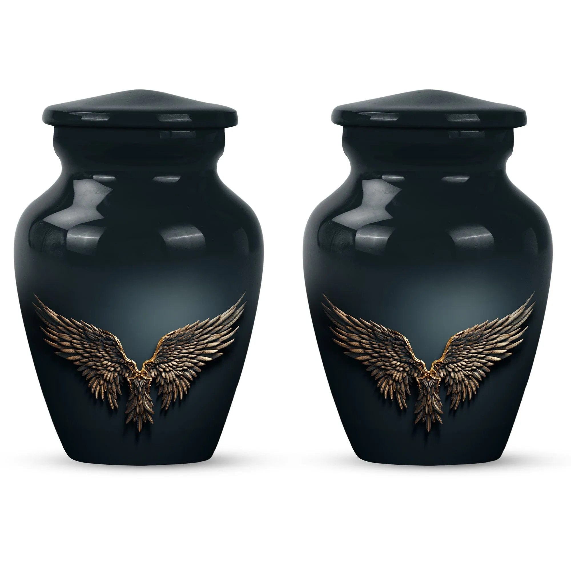 Eternal Peace - Wings Blue Beautiful Cremation Urn for Mom