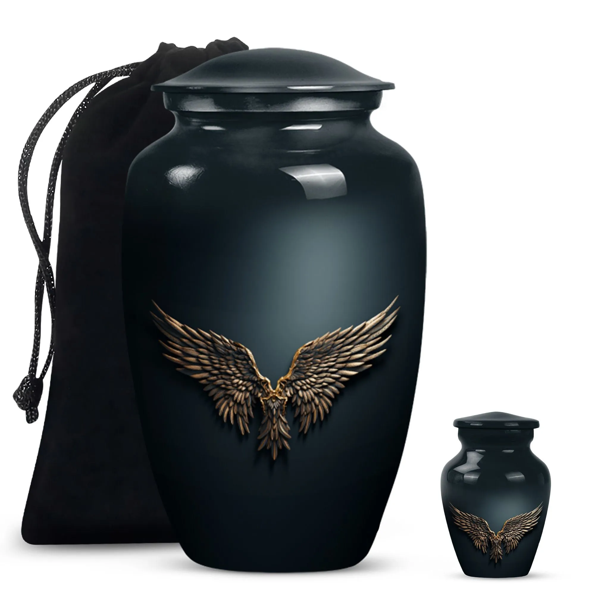 Eternal Peace - Wings Blue Beautiful Cremation Urn for Mom
