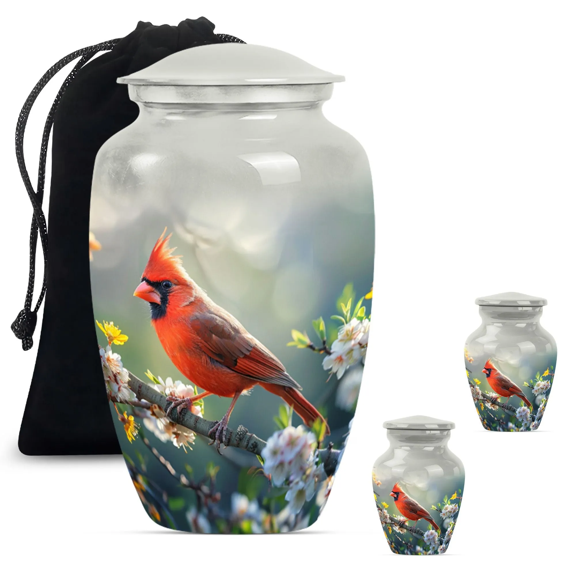Eternal Rest Cardinal Bird Urn: Adult Human Ashes Memorial Keepsake