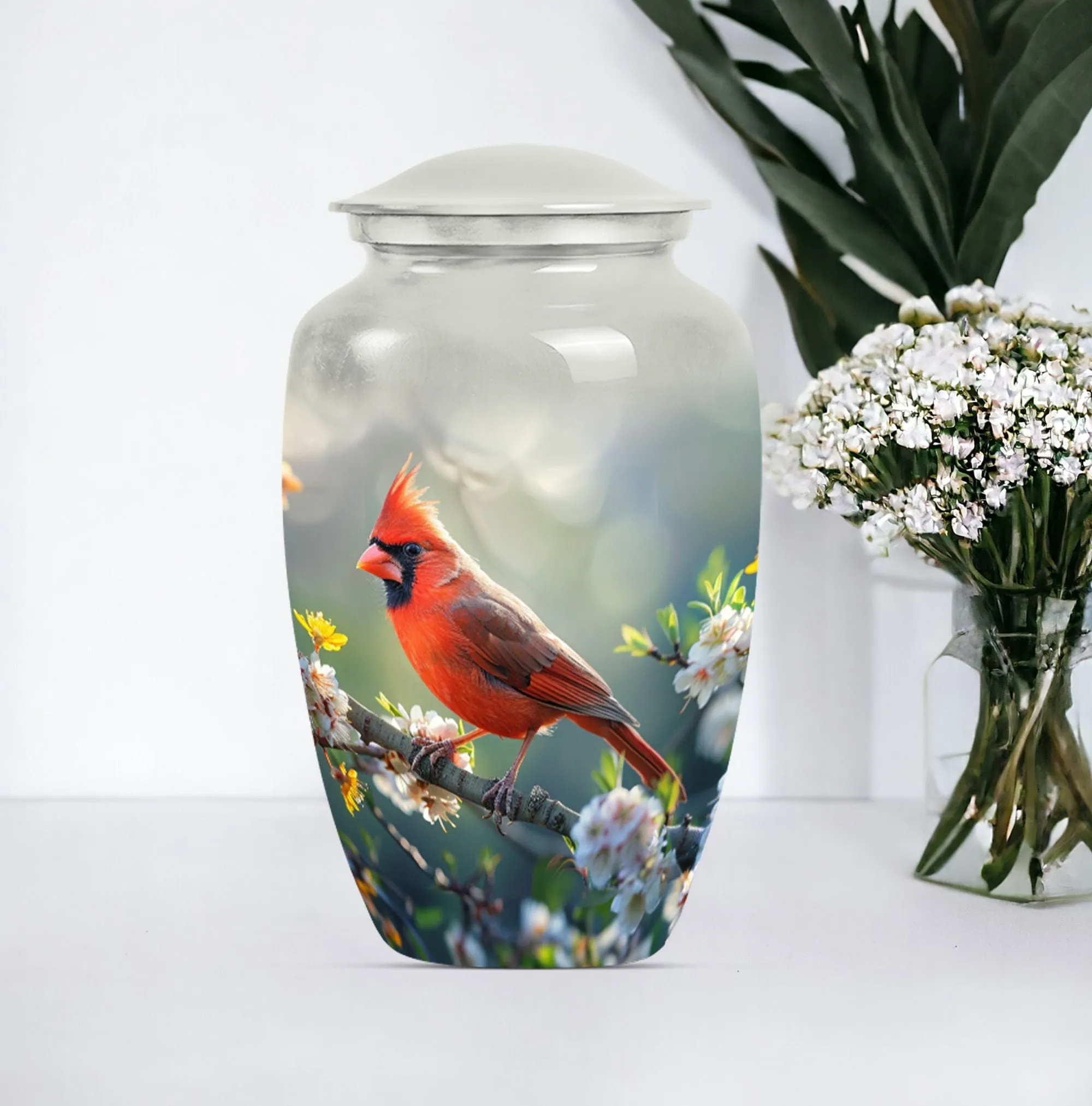 Eternal Rest Cardinal Bird Urn: Adult Human Ashes Memorial Keepsake