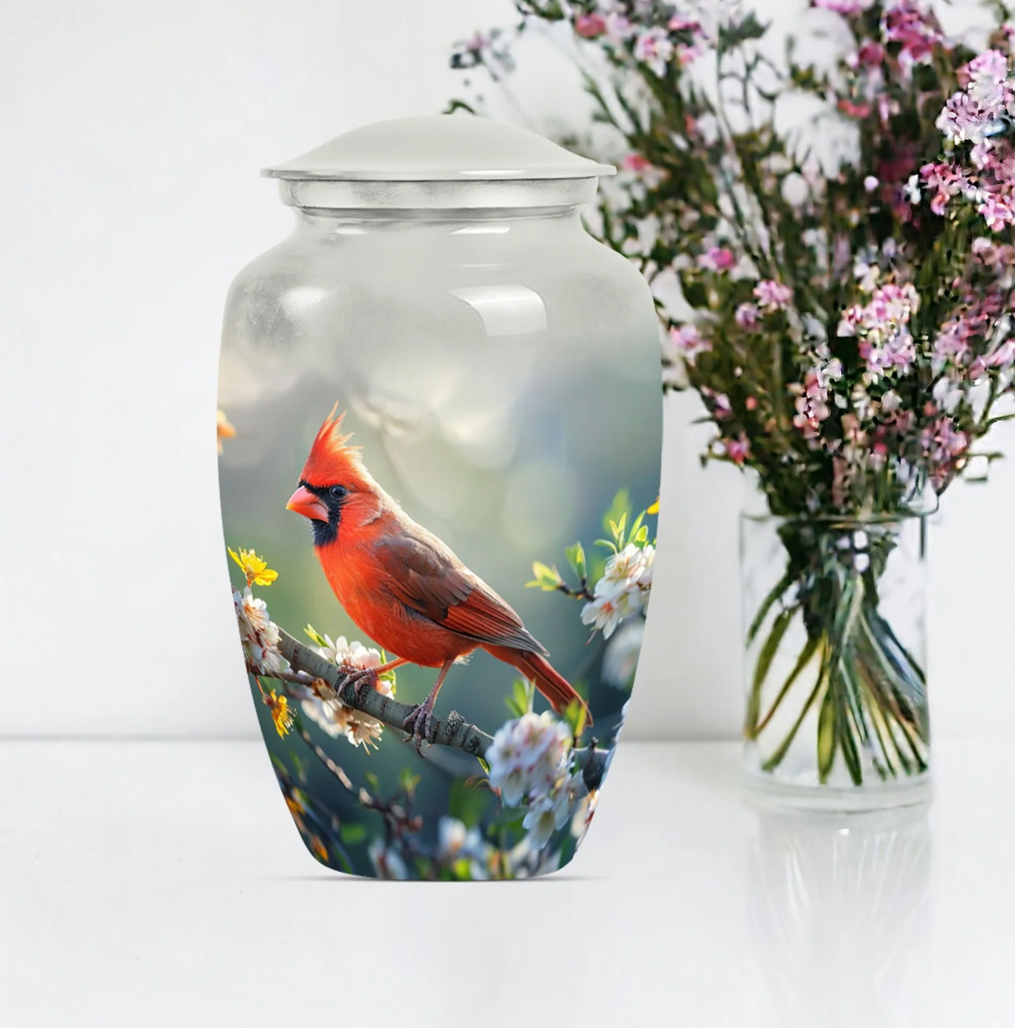 Eternal Rest Cardinal Bird Urn: Adult Human Ashes Memorial Keepsake