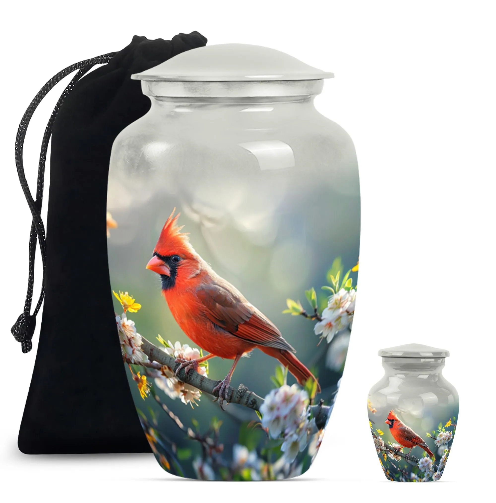 Eternal Rest Cardinal Bird Urn: Adult Human Ashes Memorial Keepsake
