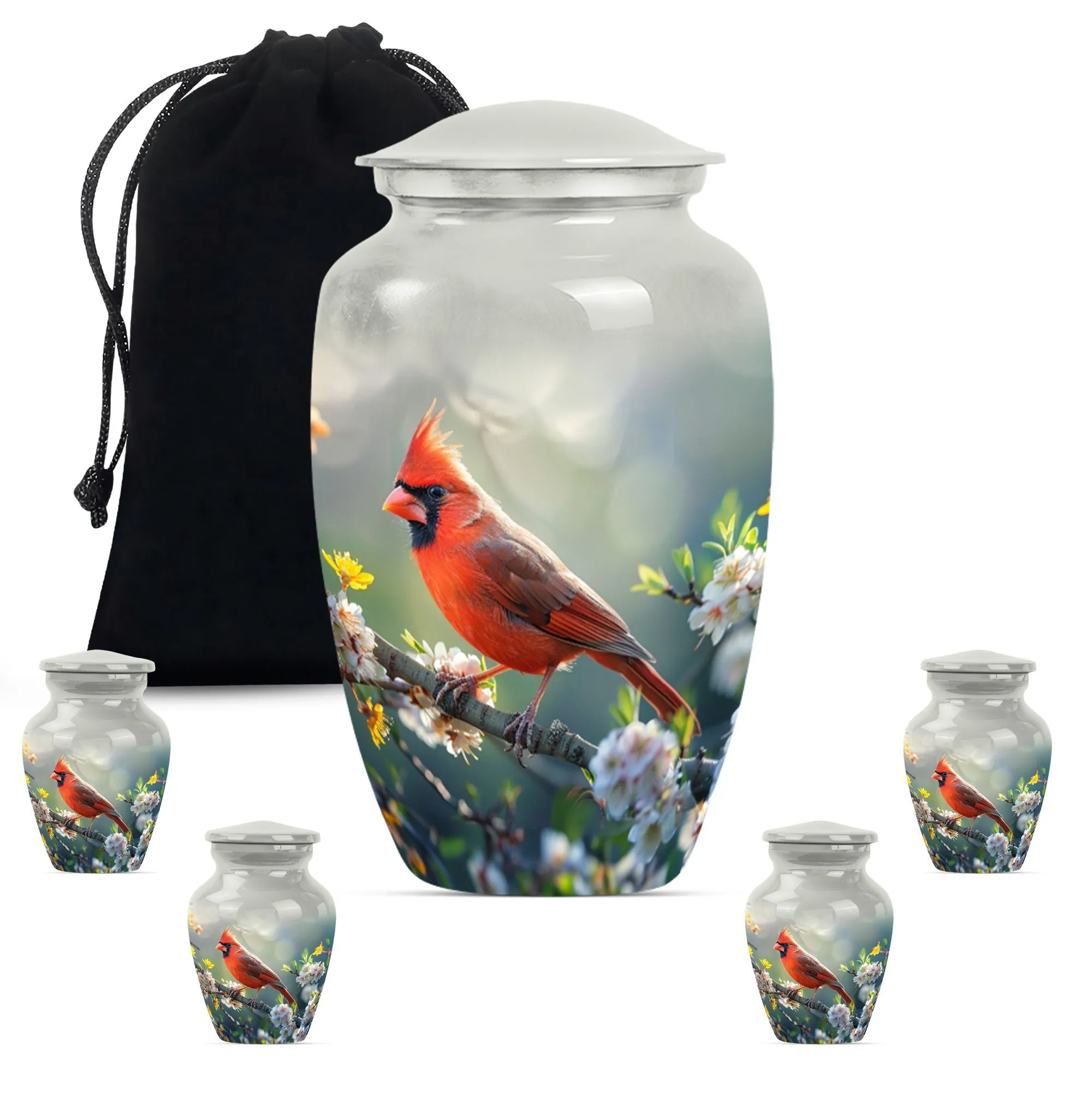 Eternal Rest Cardinal Bird Urn: Adult Human Ashes Memorial Keepsake