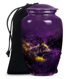 Eternal Rest - Wolf Urn for Human Ashes, Large Cremation Tribute