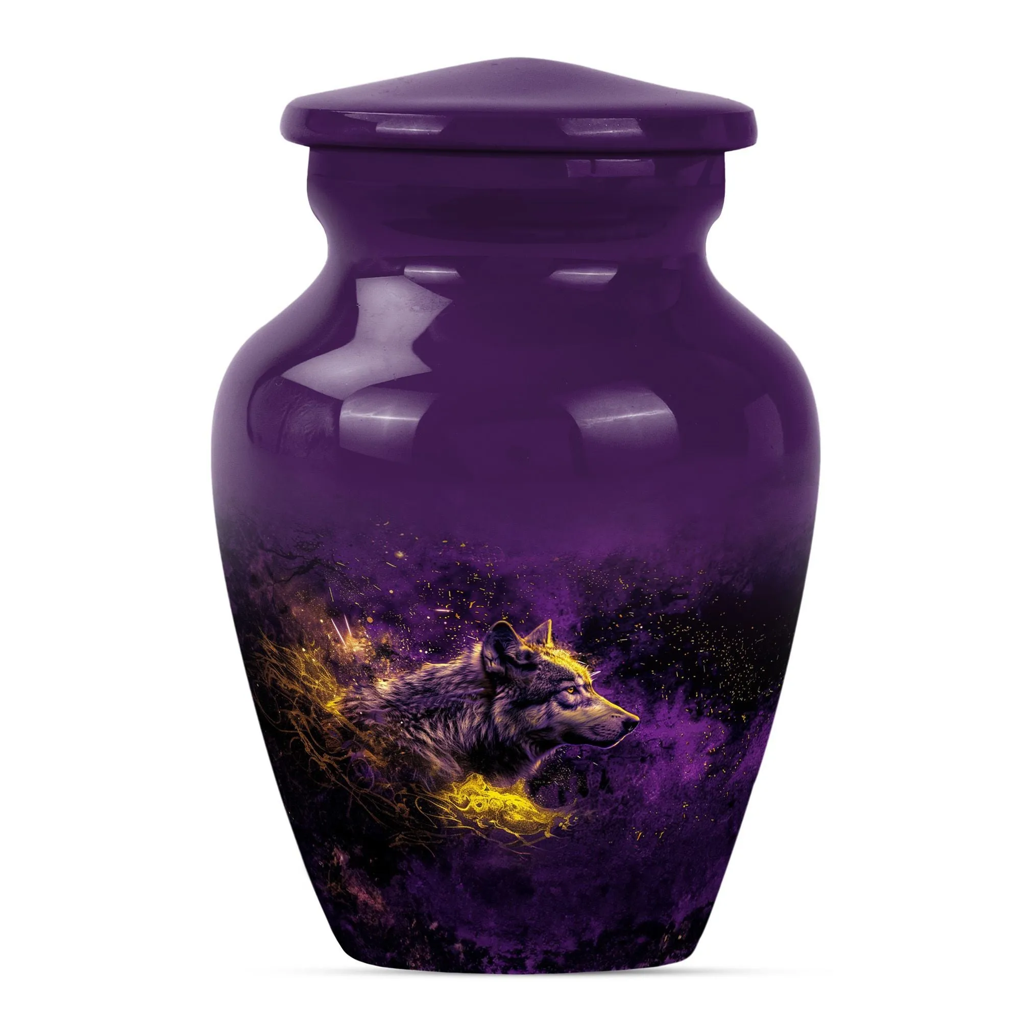 Eternal Rest - Wolf Urn for Human Ashes, Large Cremation Tribute
