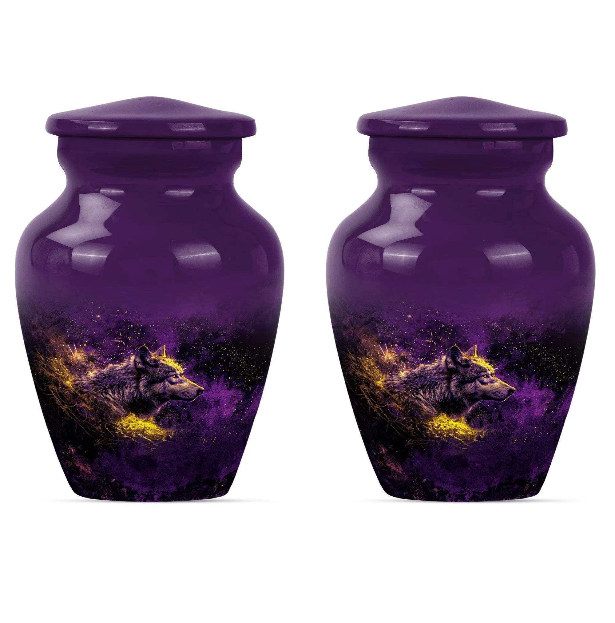Eternal Rest - Wolf Urn for Human Ashes, Large Cremation Tribute