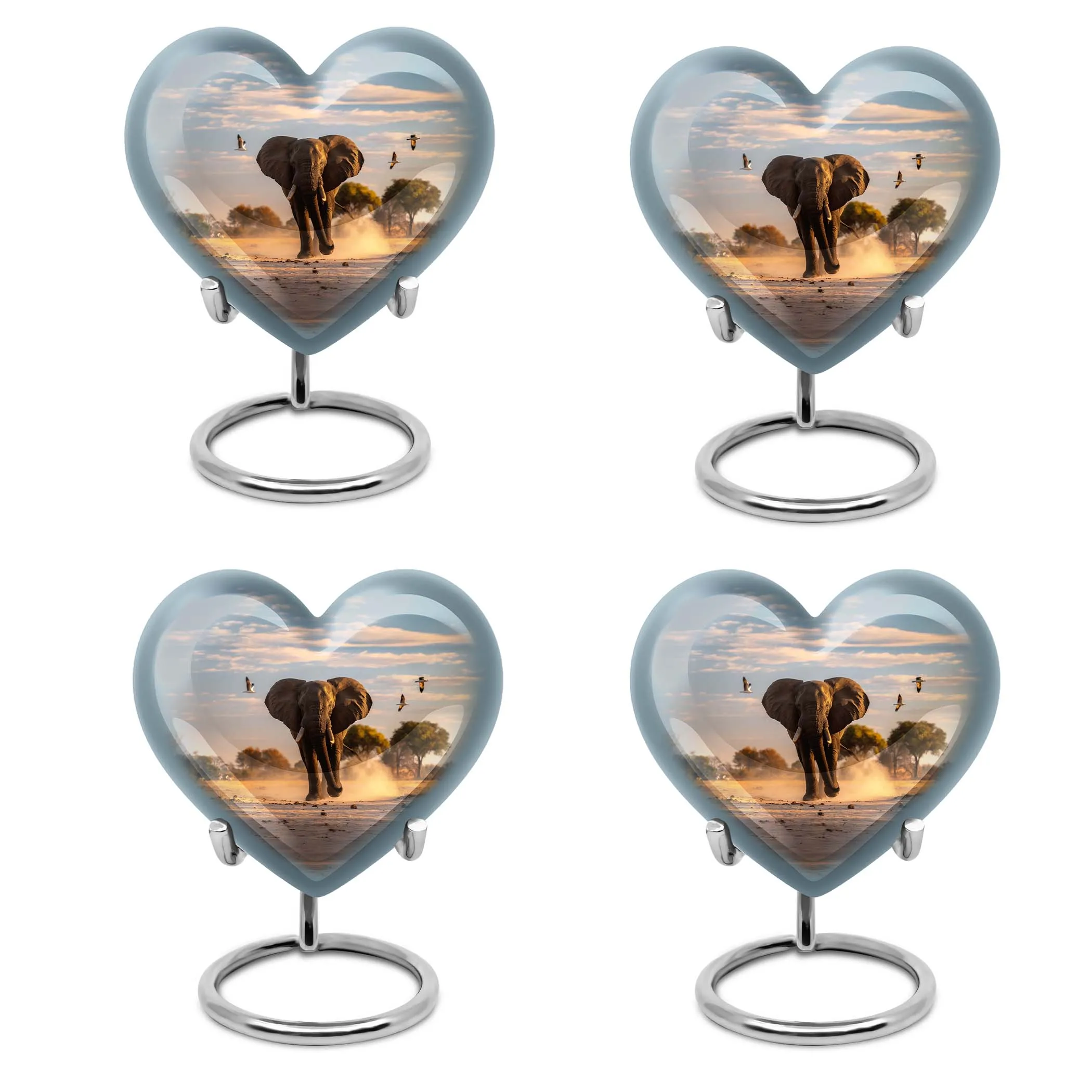 Eternal Serenity Elephant Memorial Ash Urn - Butterfly Themed Heart Cremation Urn