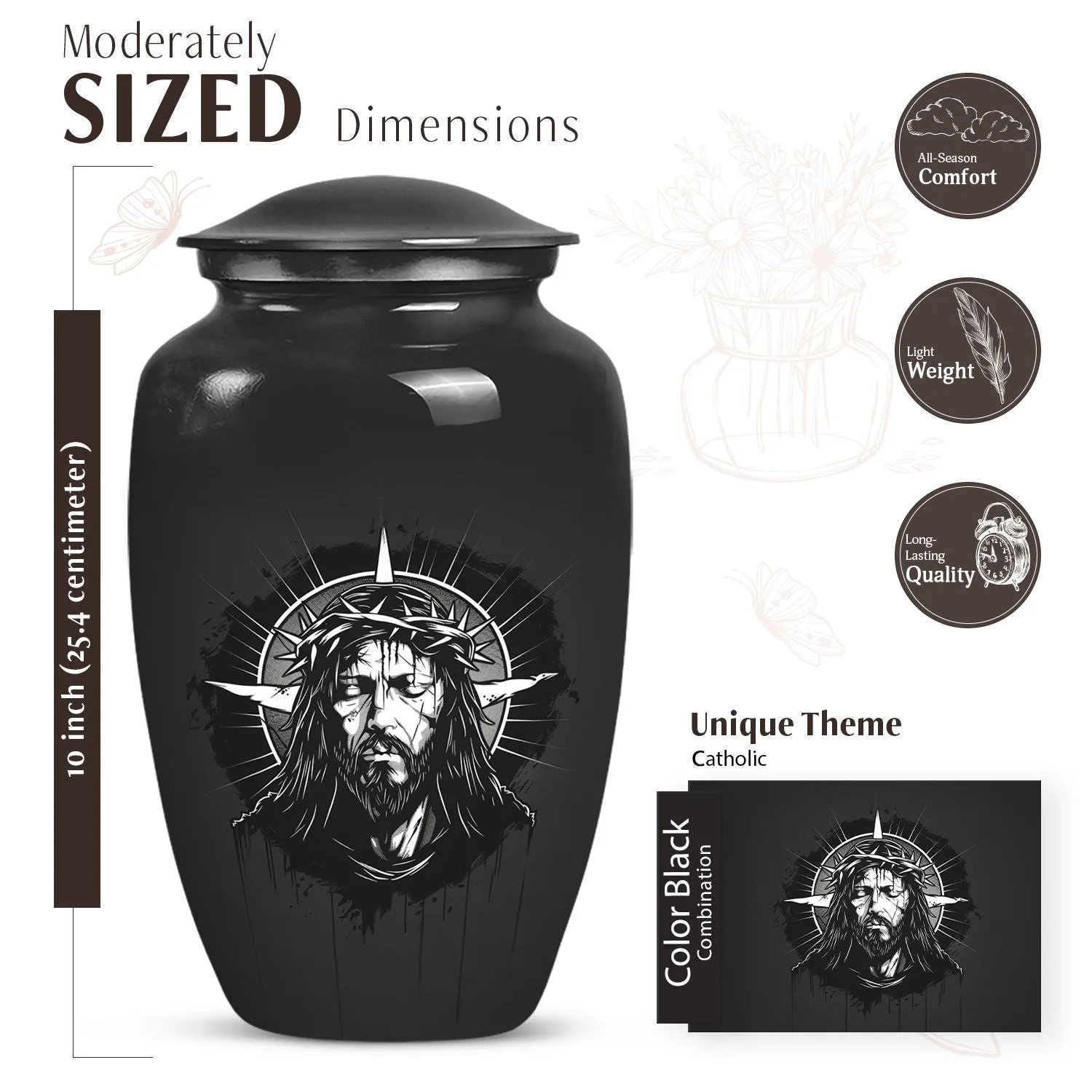 Eternal Spectrum - Catholic Cremation Urn for Funeral Cremation