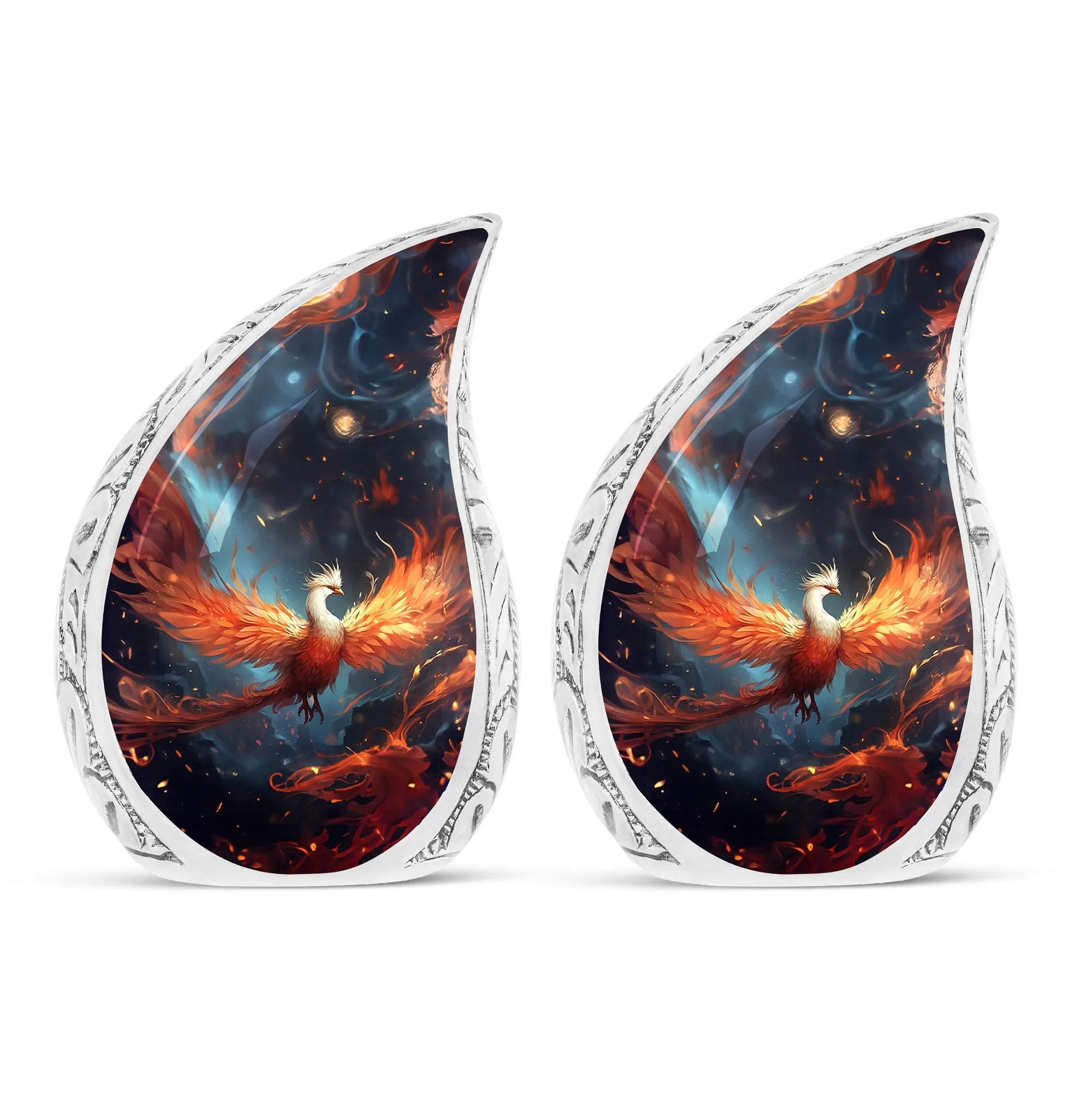 Eternally Memorized White Phoenix Cremation Urn For Ashes