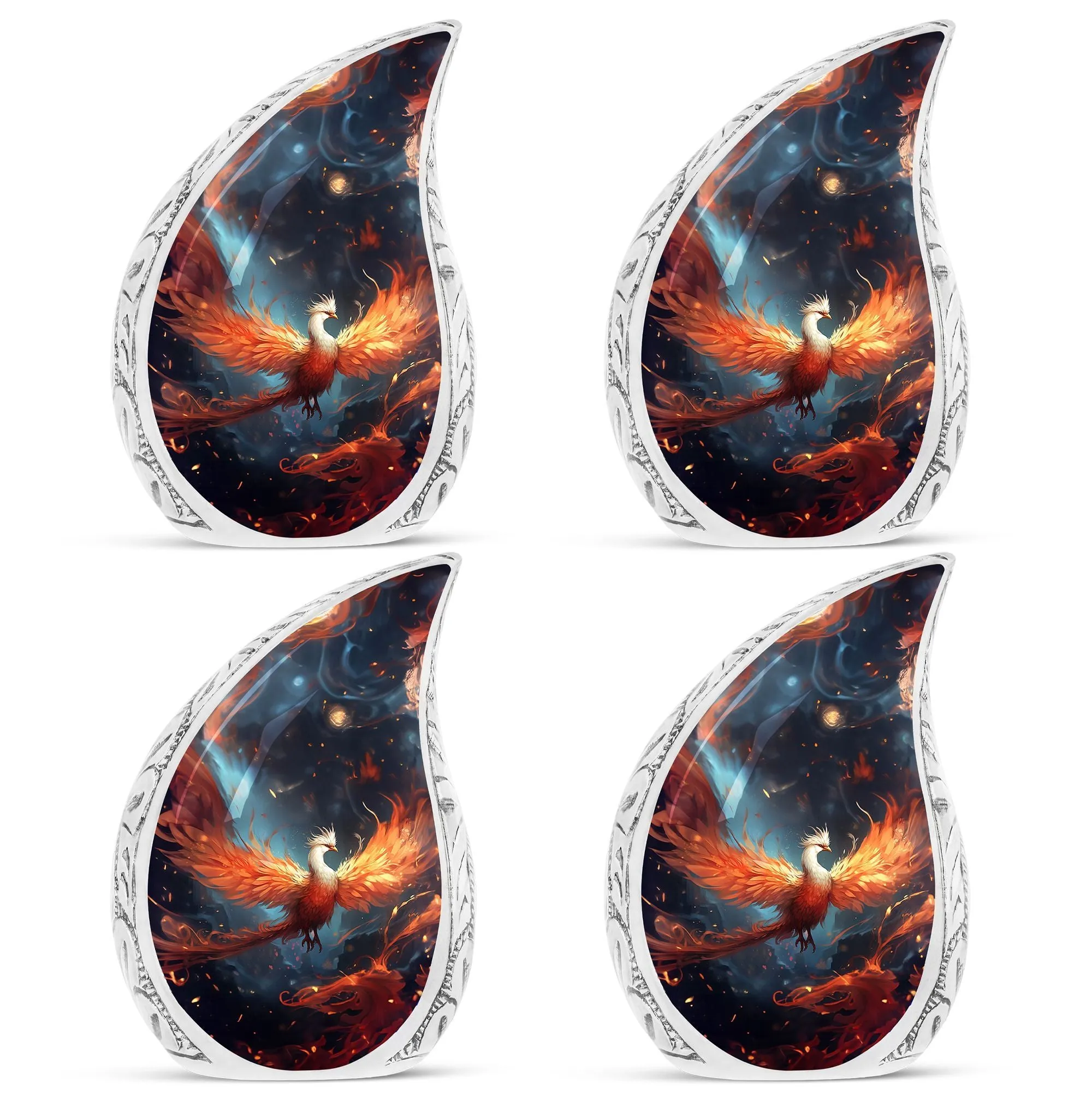 Eternally Memorized White Phoenix Cremation Urn For Ashes