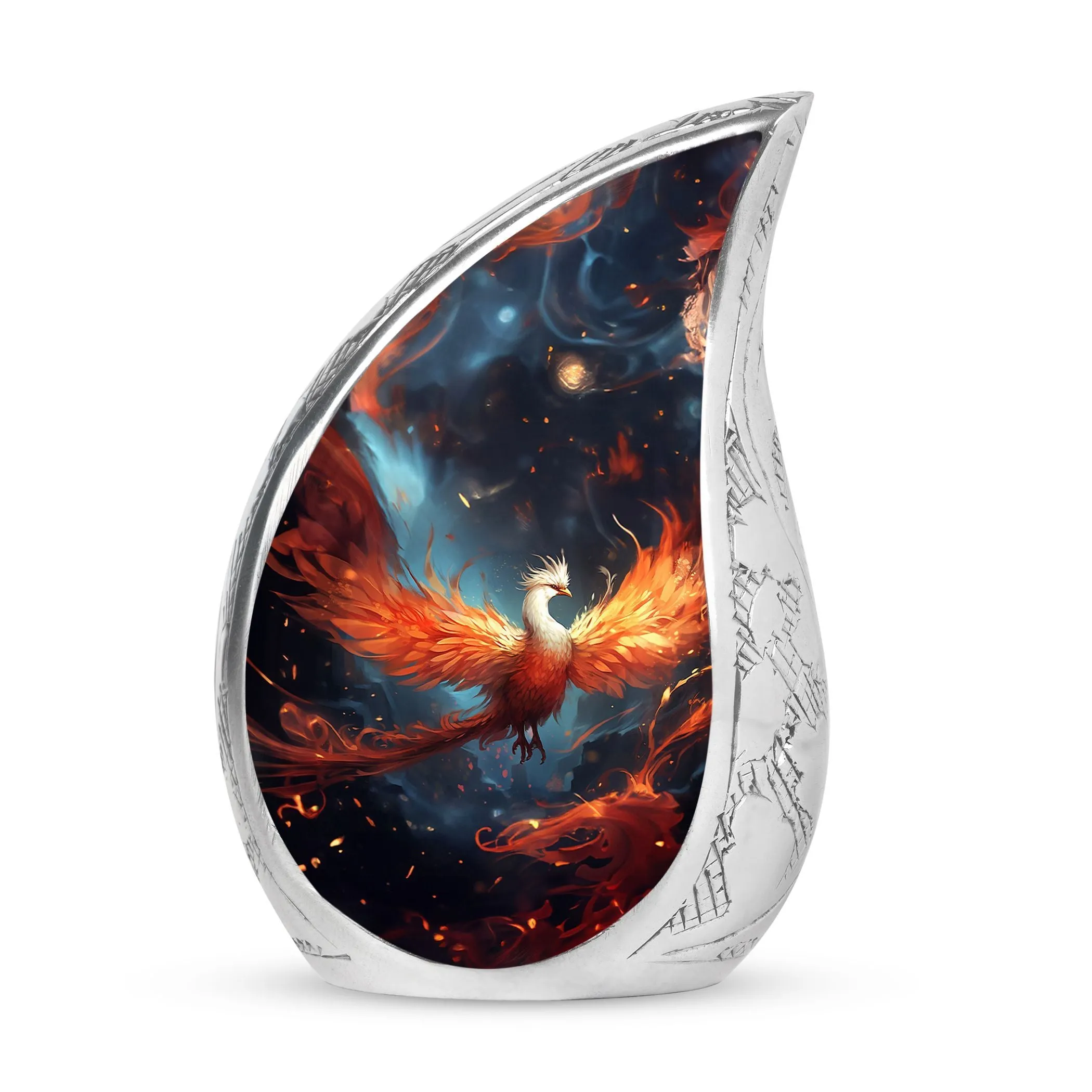 Eternally Memorized White Phoenix Cremation Urn For Ashes