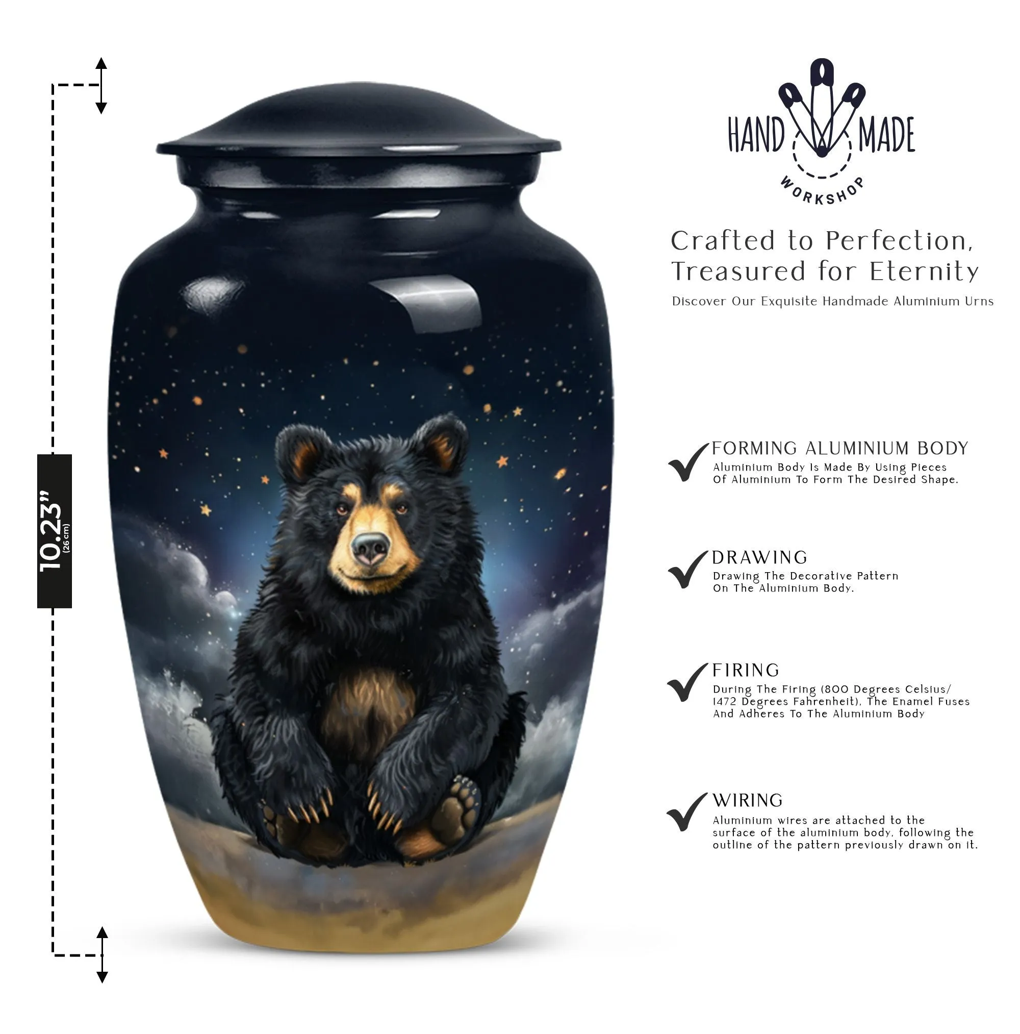 Exclusive Bear Cremation Urn for Ground Burial - Bear Theme Urn