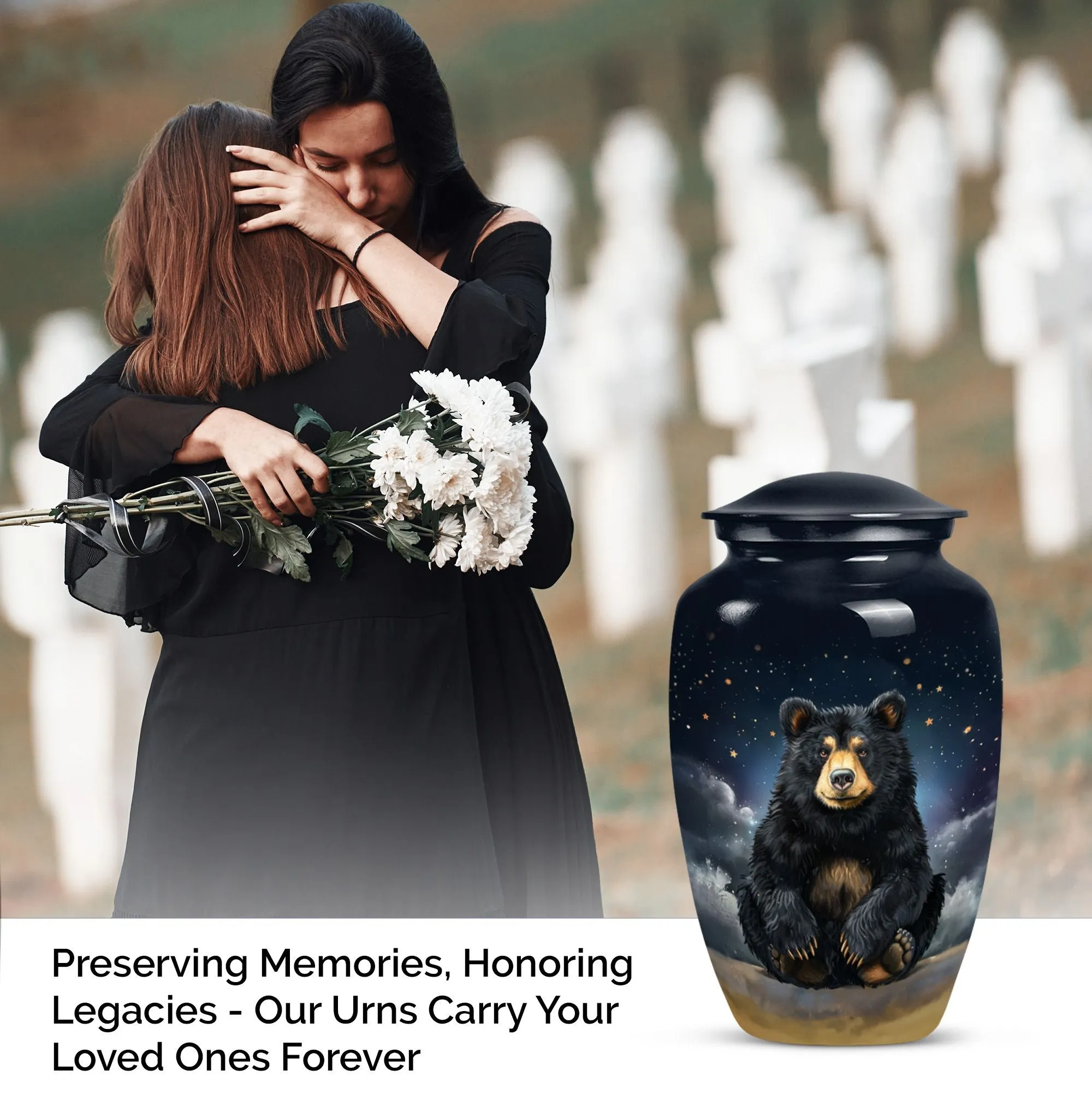 Exclusive Bear Cremation Urn for Ground Burial - Bear Theme Urn