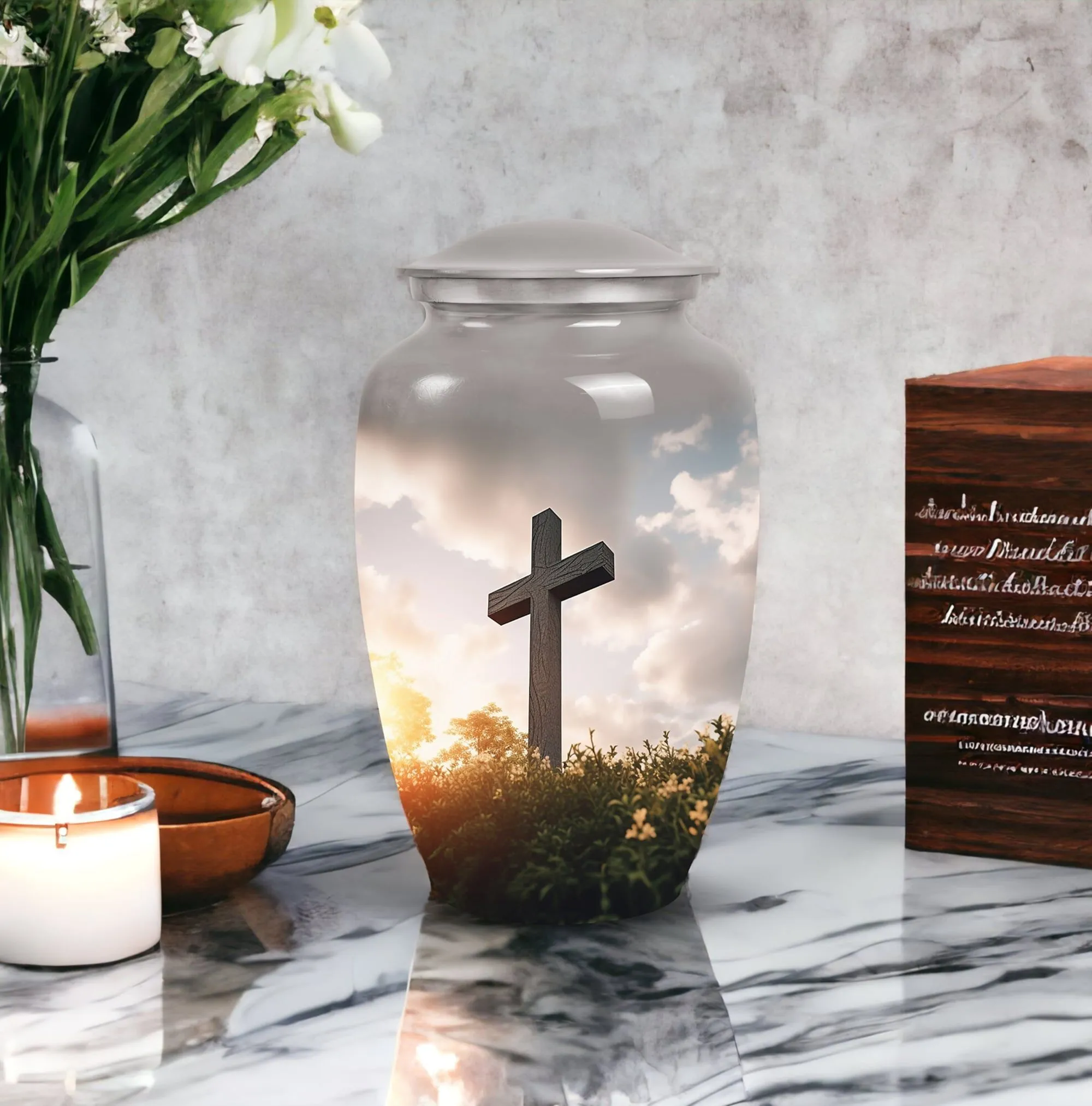Faith Jesus Christ Cross Memorial Urn, Perfect Resting Place